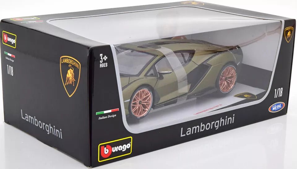 Auto a escala 1/18, marca Bburago, Modelo Lamborghini Sian - Chido Toys