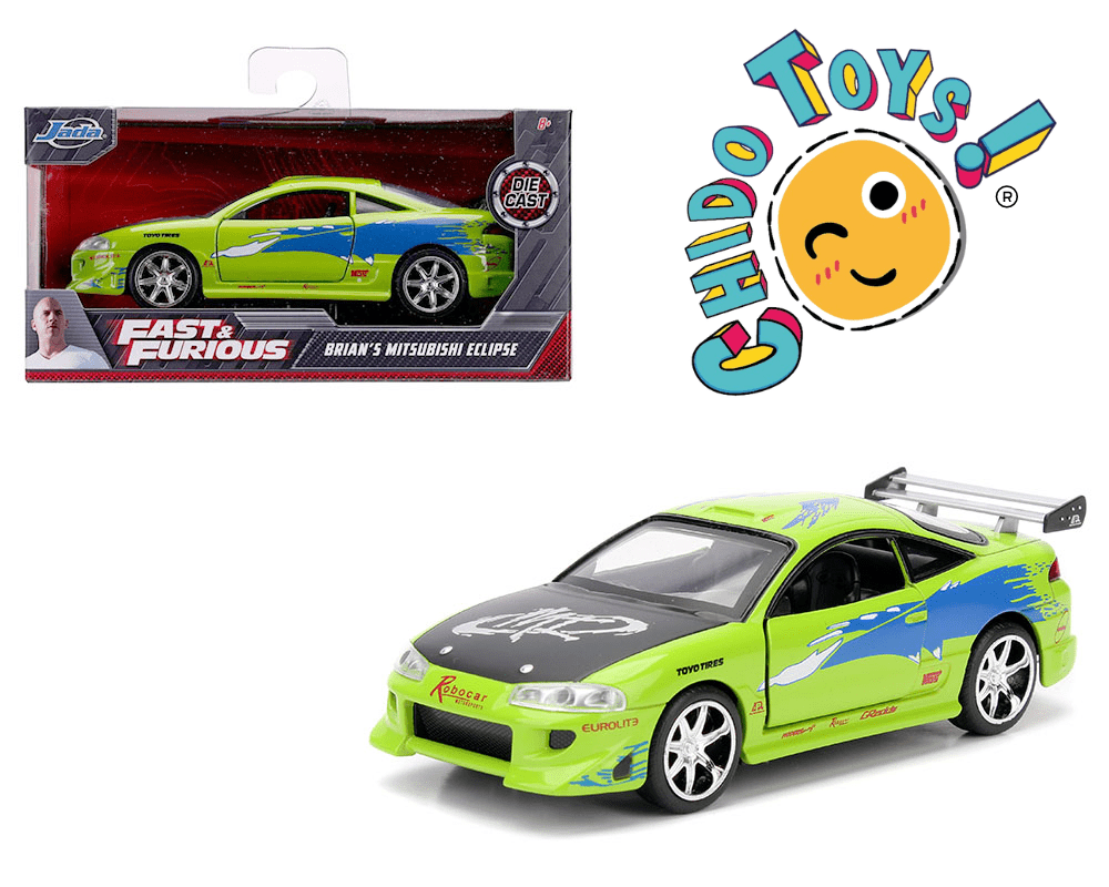 Auto a escala 1:32, Marca Jada, Modelo Mitsubishi Eclipse Brian´s - Chido Toys