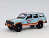 Auto a escala 1:64 marca Greenlight modelo Jeep Cherokee Wagoneer Gulf 1986 - Chido Toys