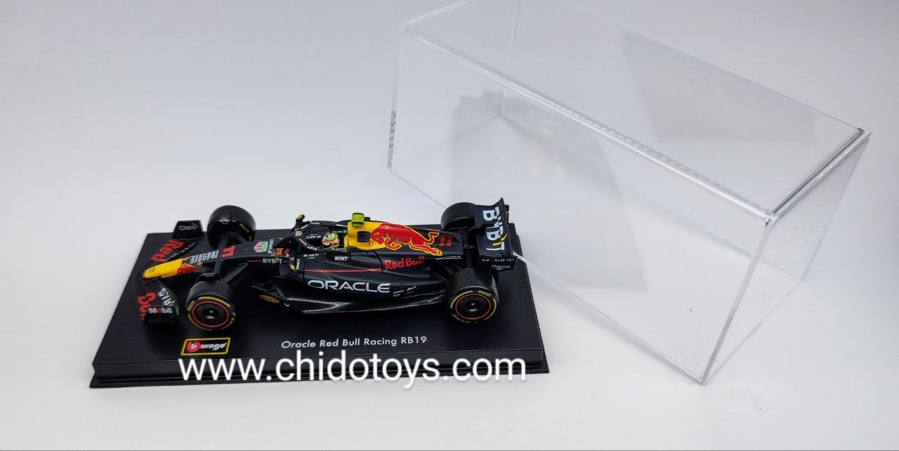 Auto a escala marca Bburago, Edición de Lujo, RebBull Modelo RB19, Sergio Checo Pérez. - Chido Toys