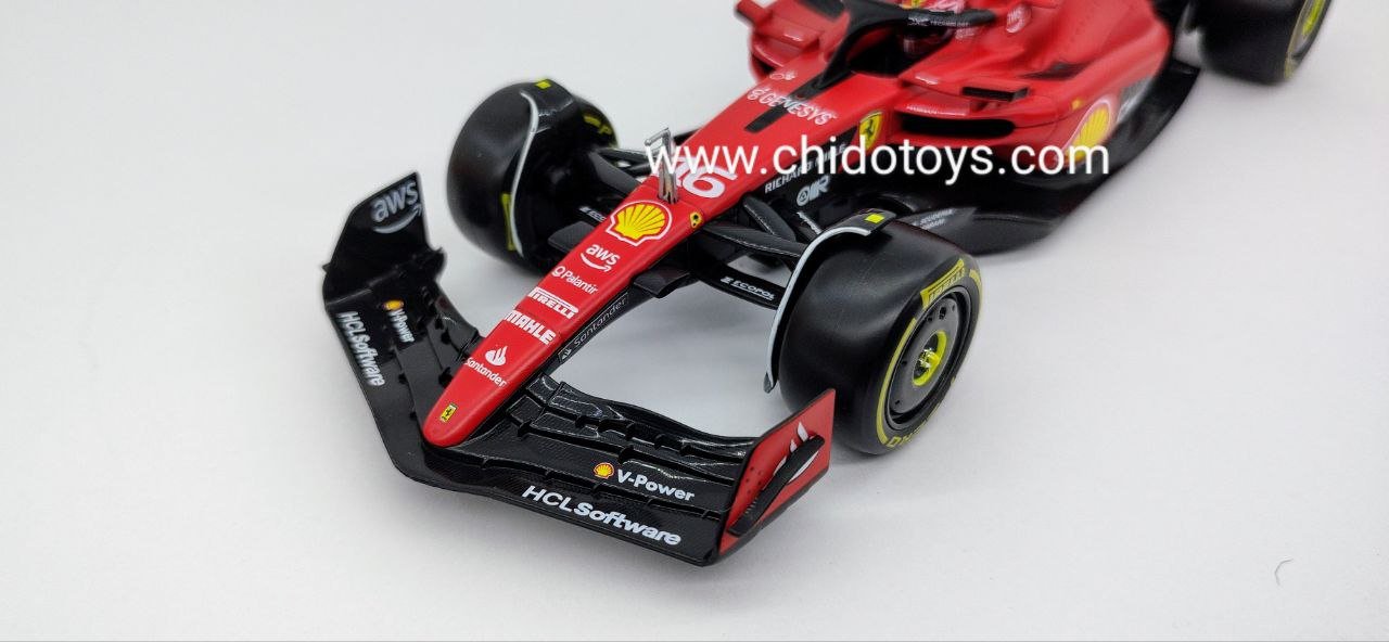 Auto a escala marca Bburago, Modelo F1 #16, SF23 Charles Leclerc - Chido Toys