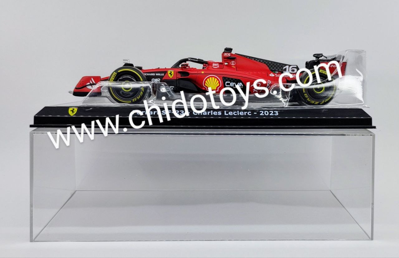 Auto a escala marca Bburago, Modelo F1 #16, SF23 Charles Leclerc - Chido Toys