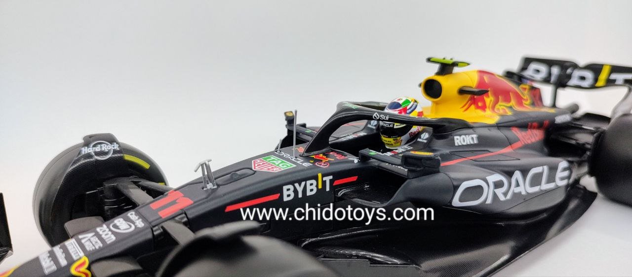 Auto a escala marca Bburago, Modelo RB19, F1 #11, Sergio "Checo" Pérez - Chido Toys