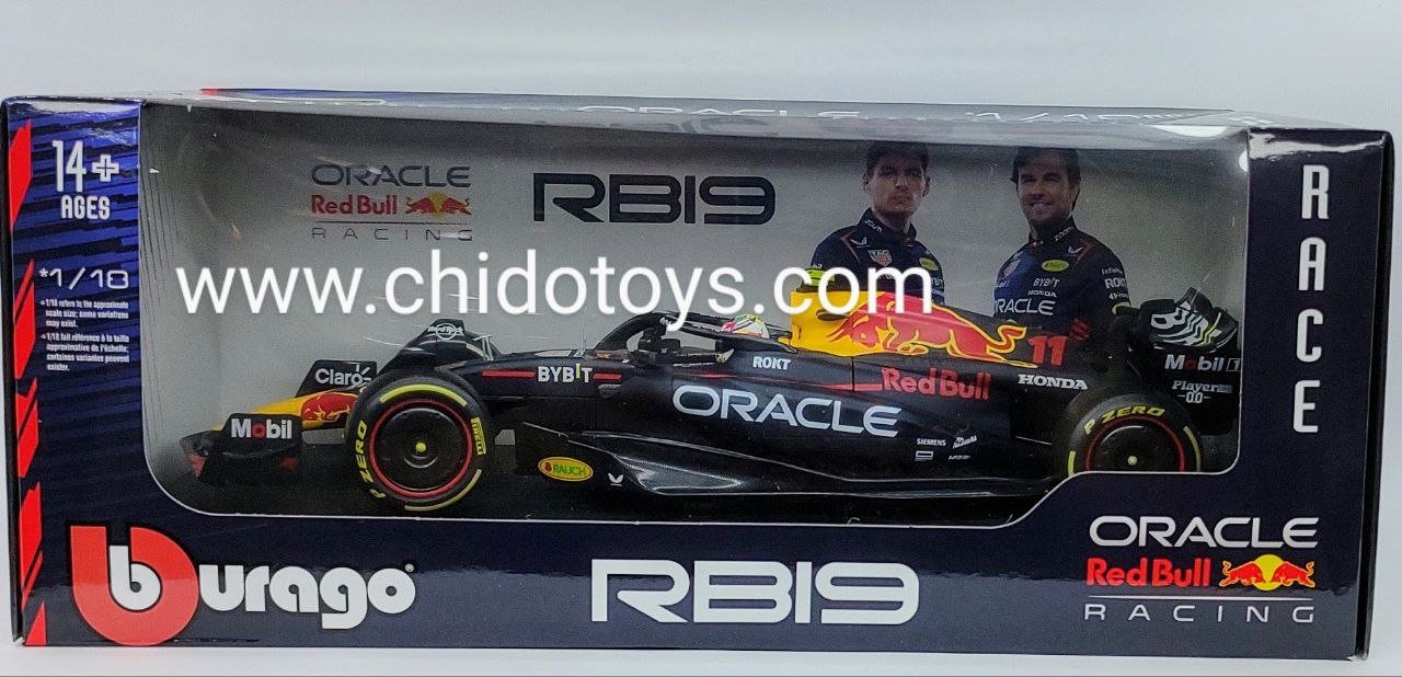 Auto a escala marca Bburago, Modelo RB19, F1 #11, Sergio "Checo" Pérez - Chido Toys