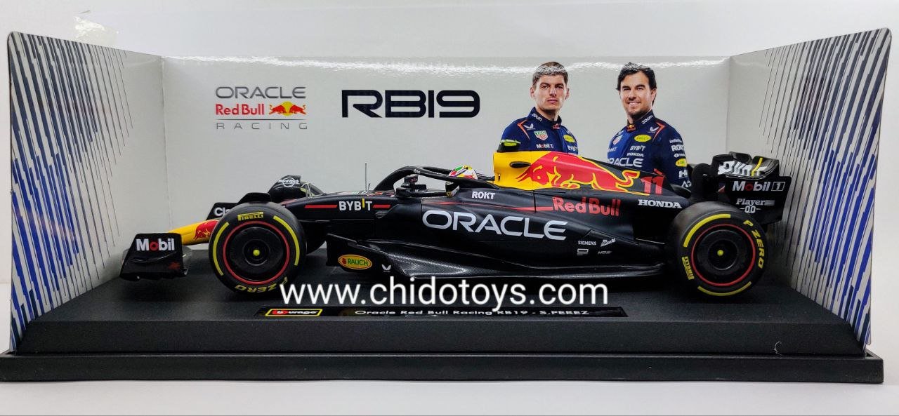 Auto a escala marca Bburago, Modelo RB19, F1 #11, Sergio "Checo" Pérez - Chido Toys