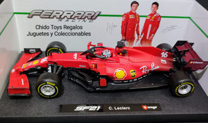 Auto a escala marca bburago, modelo SF21 #16, color rojo, edad 14+ - Chido Toys
