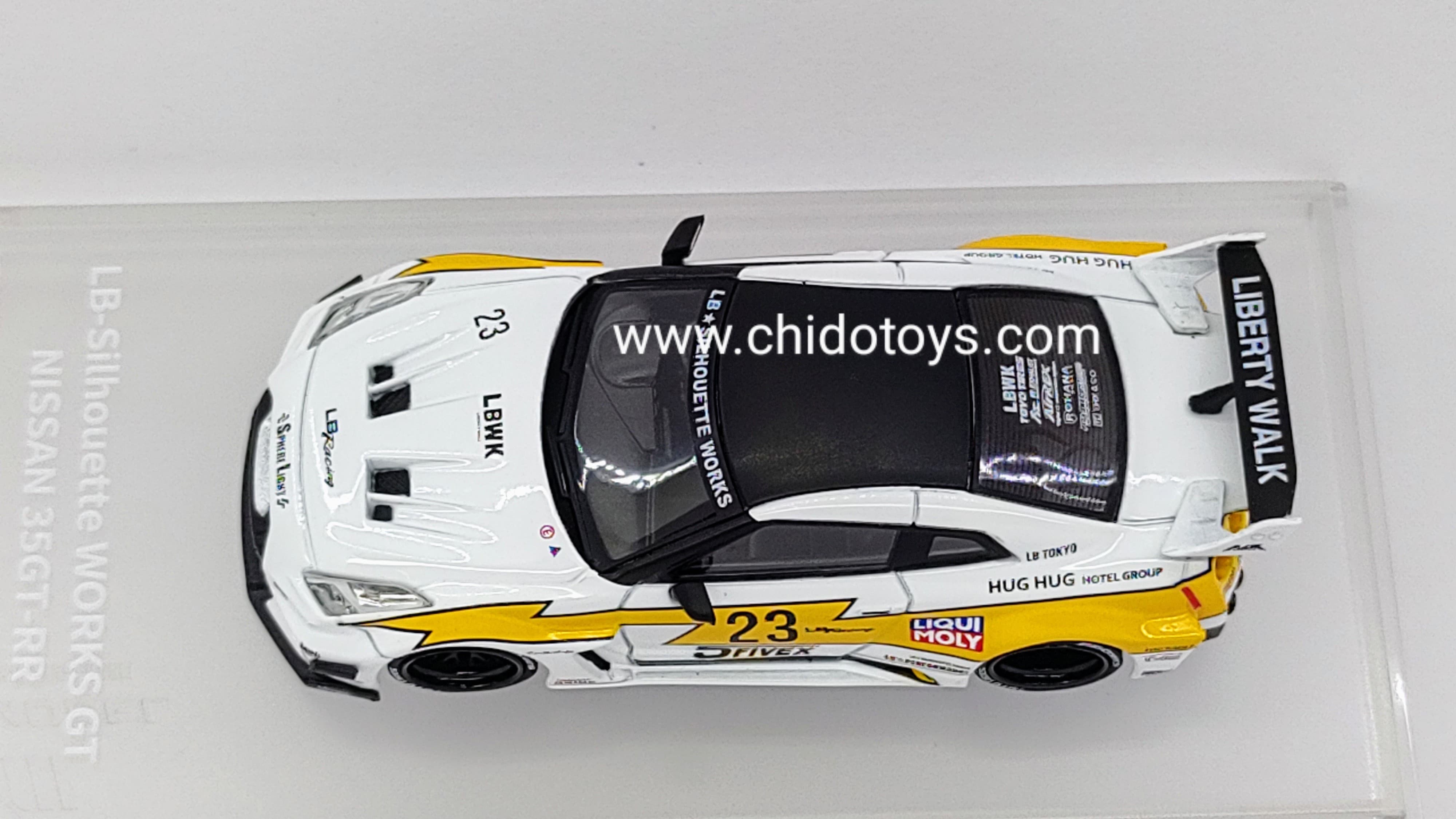 Auto a escala marca CM Models, Modelo Nissan 35 GT - RR LB Silhouette Works - Chido Toys