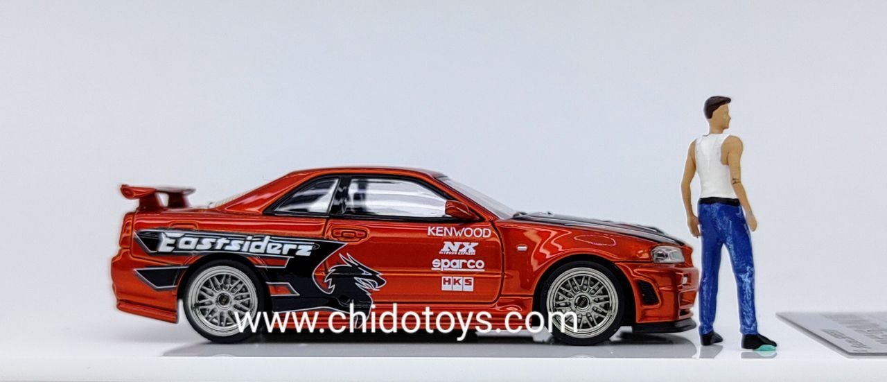 Auto a escala marca Fast & Speed, Modelo GT - R R34 Orange - Chido Toys