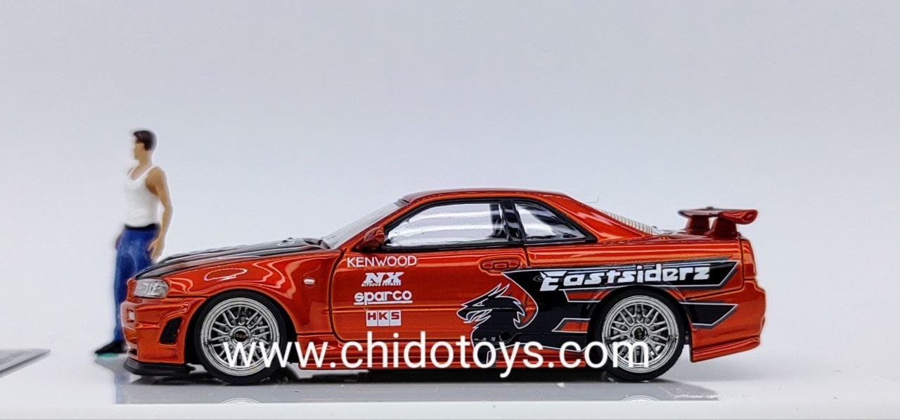 Auto a escala marca Fast & Speed, Modelo GT - R R34 Orange - Chido Toys