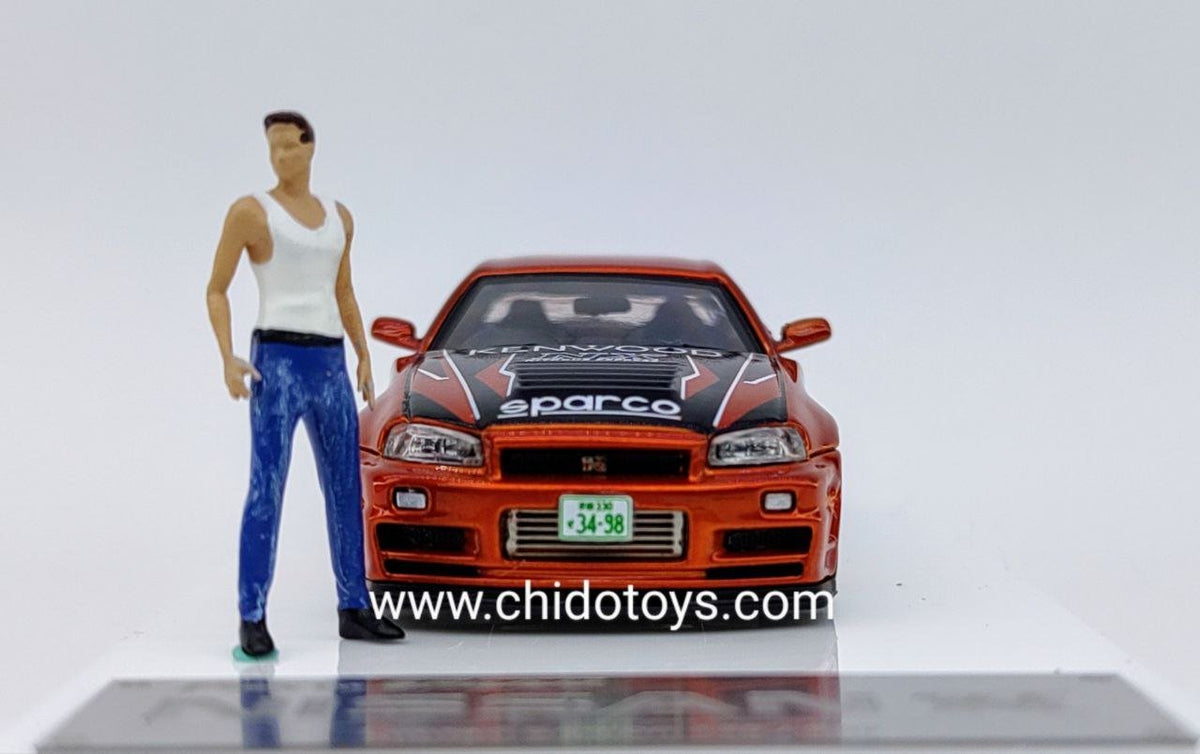 Auto a escala marca Fast & Speed, Modelo GTR R34 Orange – Chido Toys