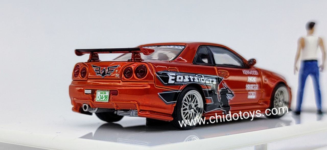 Auto a escala marca Fast & Speed, Modelo GT - R R34 Orange - Chido Toys