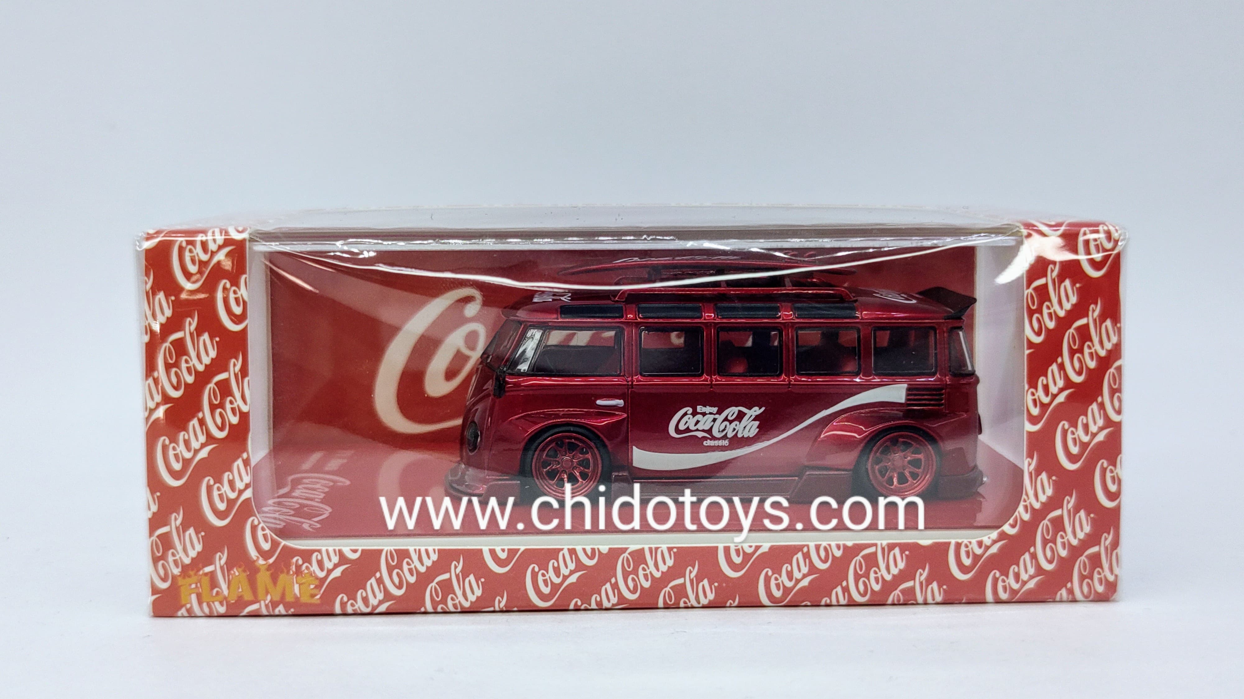 Auto a escala marca Flame Model, Modelo T1 Wide Body Modified Red - Chido Toys