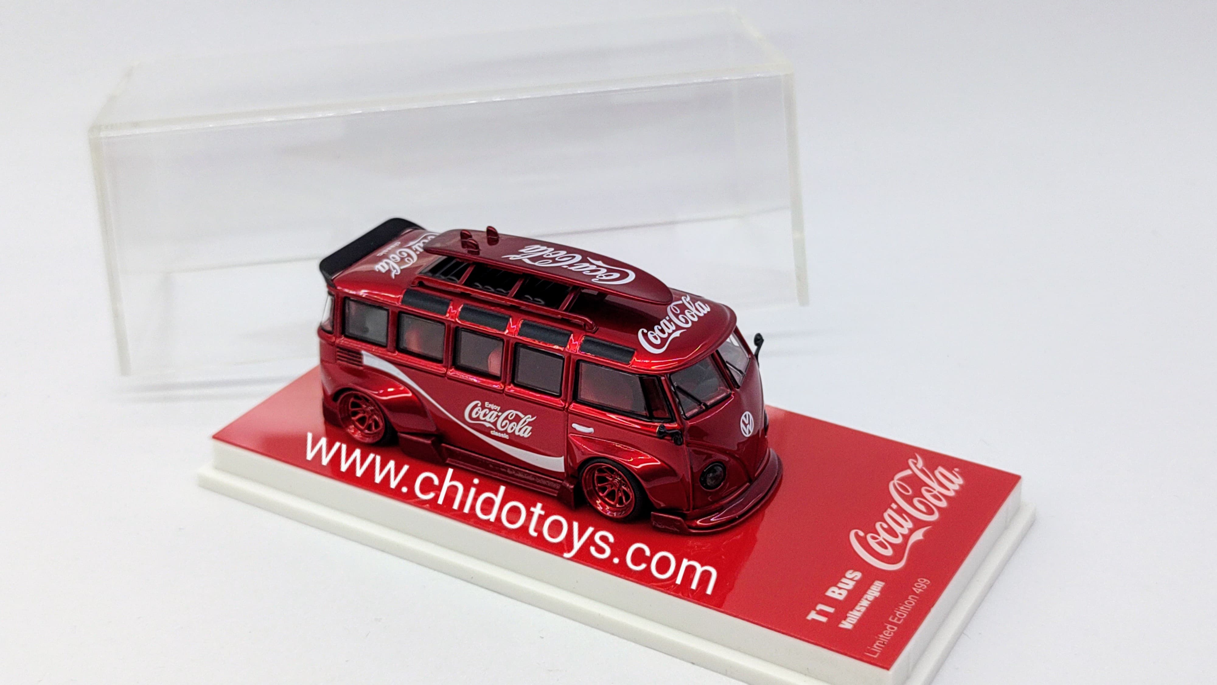 Auto a escala marca Flame Model, Modelo T1 Wide Body Modified Red - Chido Toys