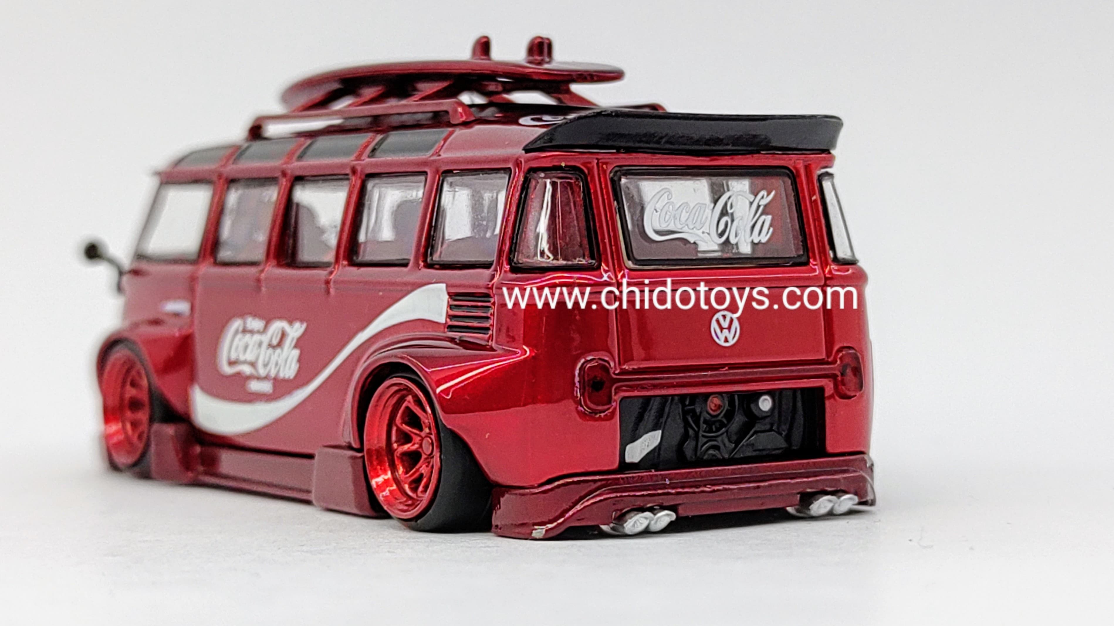 Auto a escala marca Flame Model, Modelo T1 Wide Body Modified Red - Chido Toys