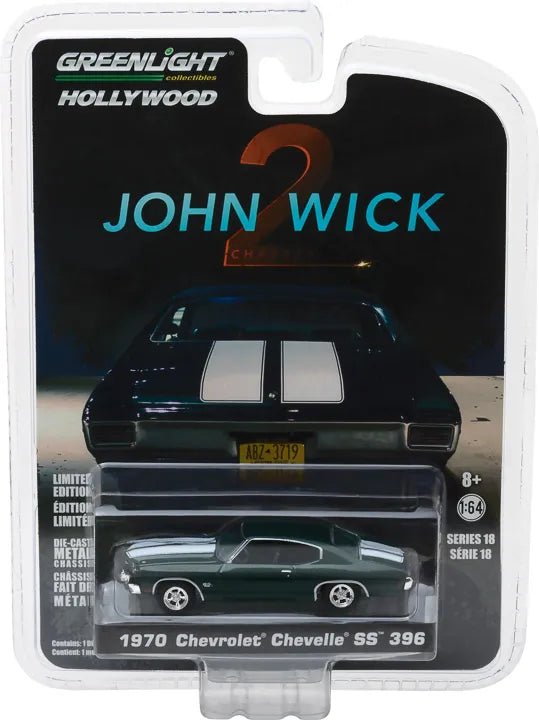 Auto a escala marca Greenlight, modelo Chevrolet Chevelle SS 1970 John Wick: Chapter 2 (2017) - Chido Toys