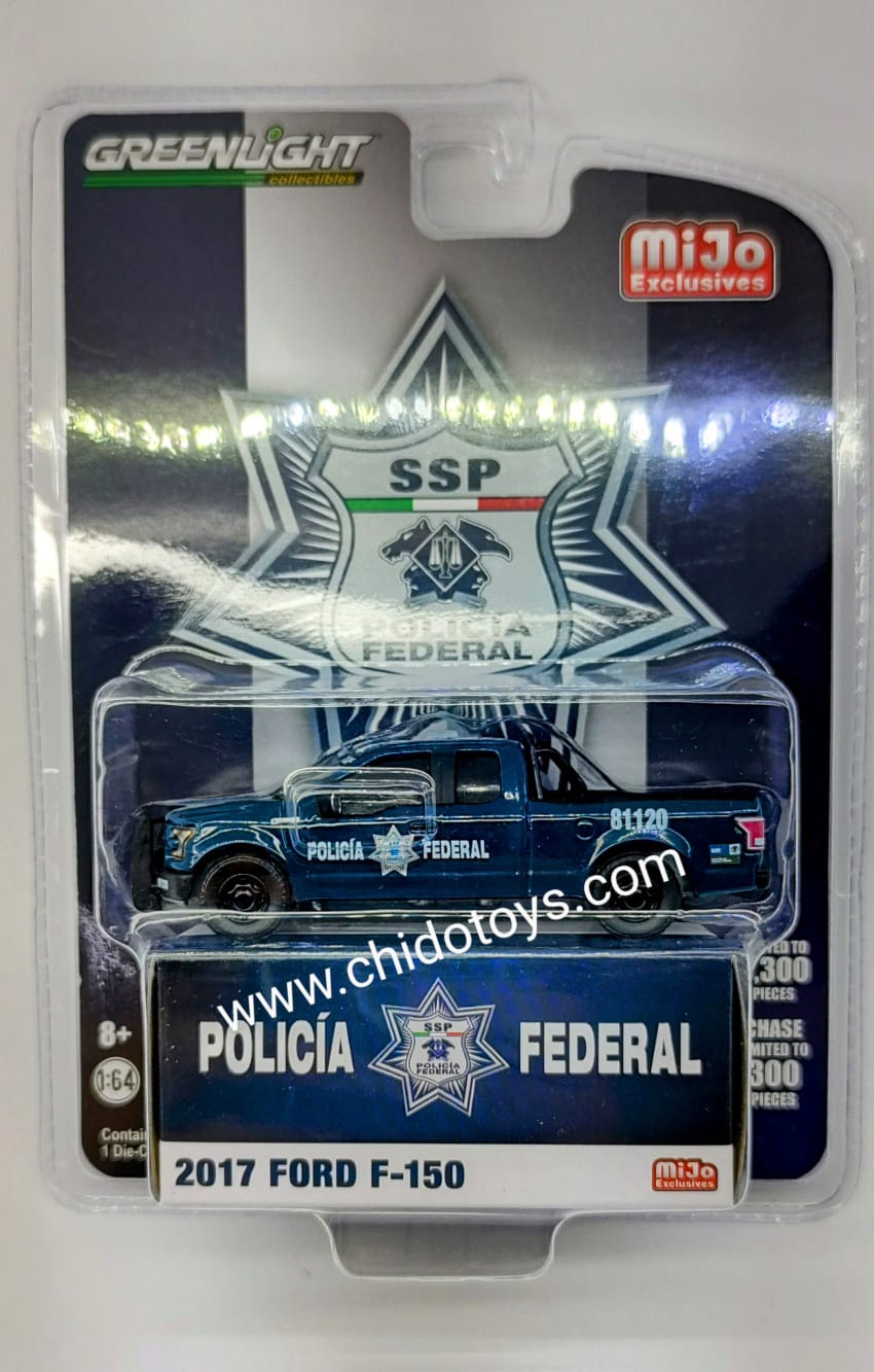 Auto a escala marca Greenlight, modelo Ford F - 150 Policía Federal - Chido Toys