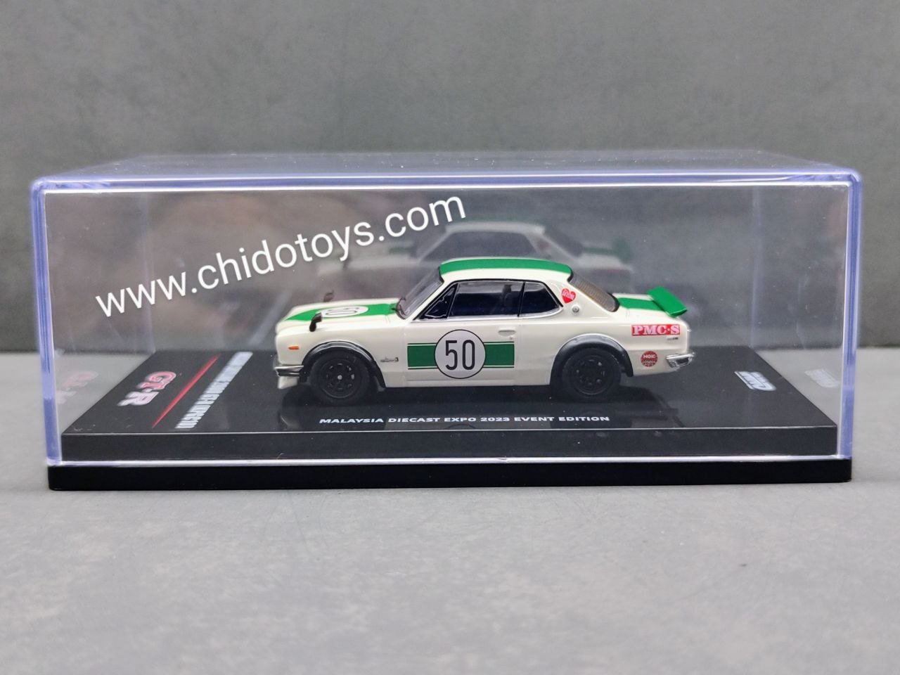 Auto a escala marca Inno64, Modelo Auto a escala marca Inno64, Modelo Skyline 2000 GTR (KPGC10) Exclusivo del Malasia Diecast Expo 2023 - Chido Toys