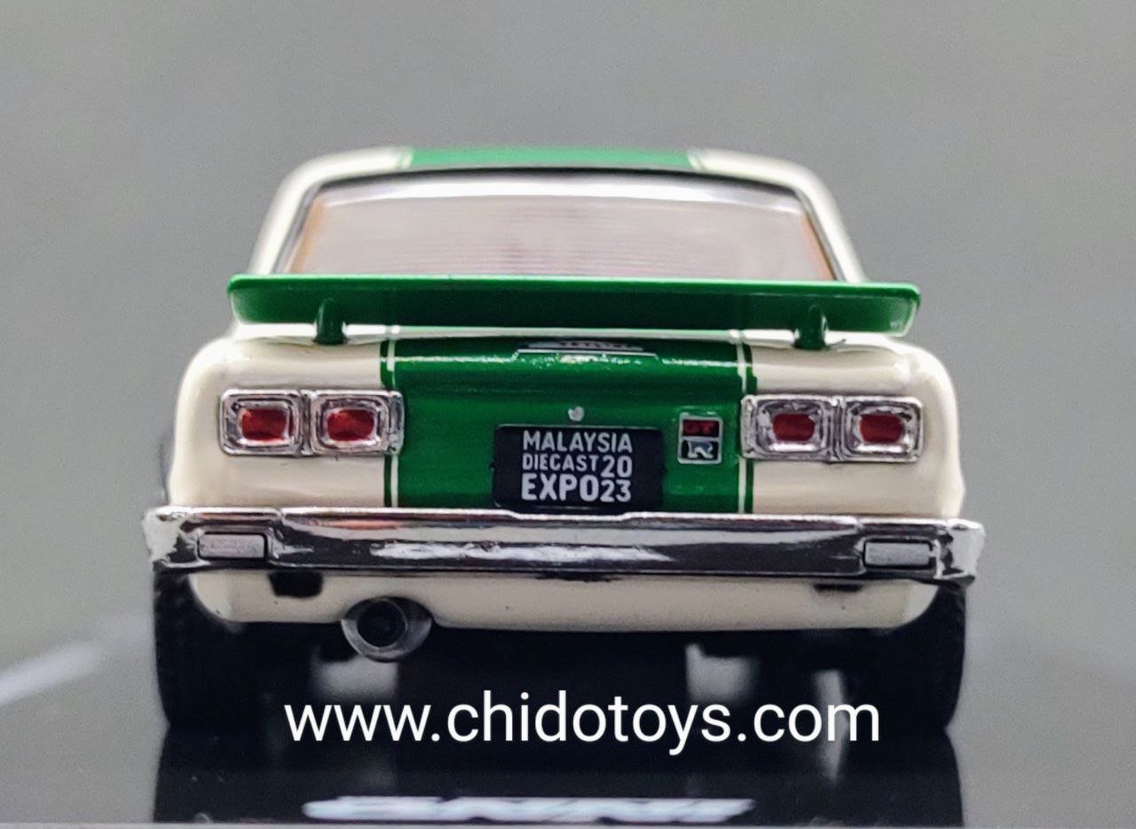 Auto a escala marca Inno64, Modelo Auto a escala marca Inno64, Modelo Skyline 2000 GTR (KPGC10) Exclusivo del Malasia Diecast Expo 2023 - Chido Toys