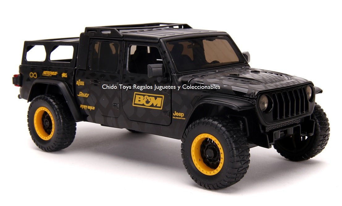 Auto a escala marca Jada, Modelo Jeep Gladiator 2020 - Black - B&M - Chido Toys
