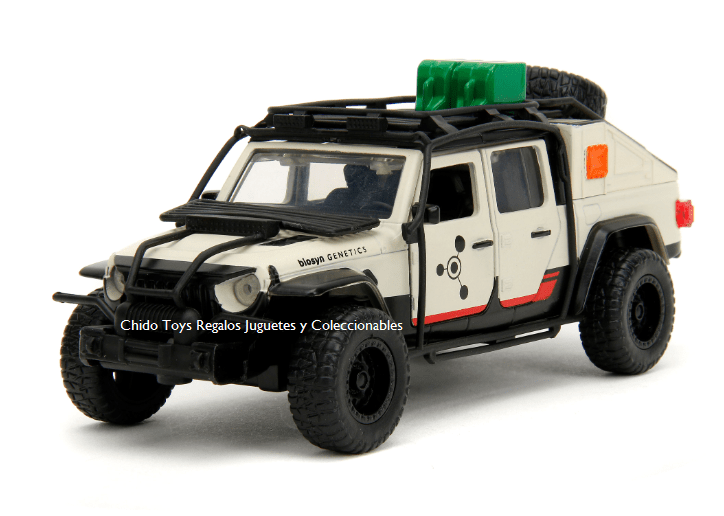 Auto a escala marca Jada, Modelo Jeep Gladiator Jurassic Park - Chido Toys
