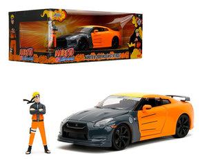 Auto a escala marca Jada, Modelo Naruto Shippuden Naruto y 2009 Nissan GT - R (R35) - Chido Toys