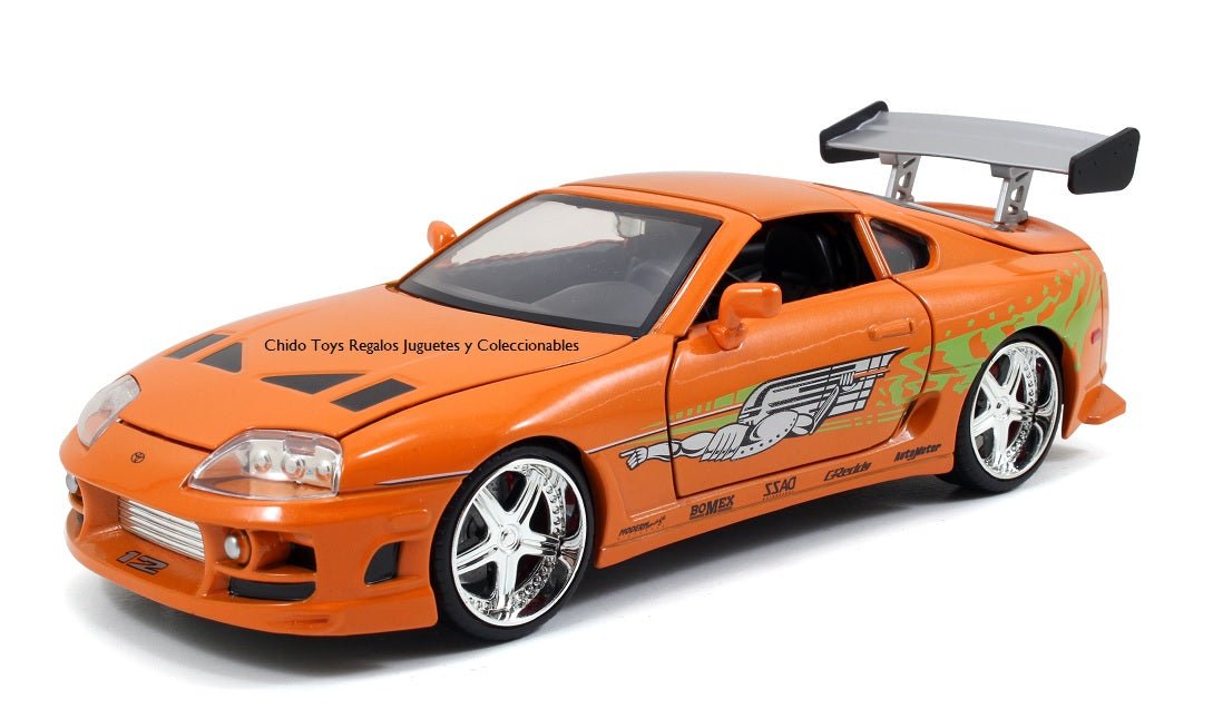 Auto a escala marca Jada, Modelo Toyota Supra con Figura - Chido Toys