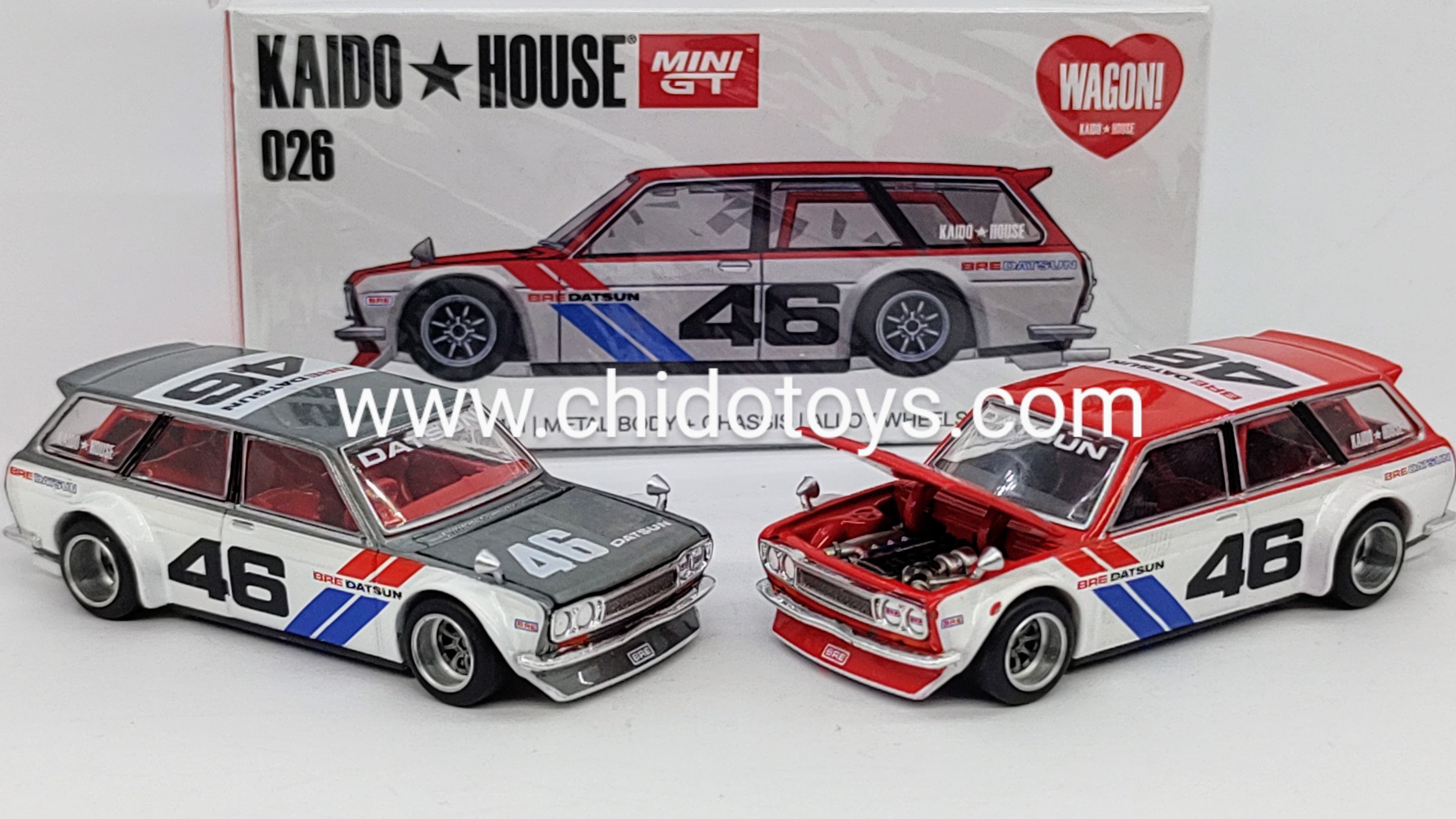 Auto a escala marca Kaido House, CHASE Datsun Wagon #026 - Chido Toys