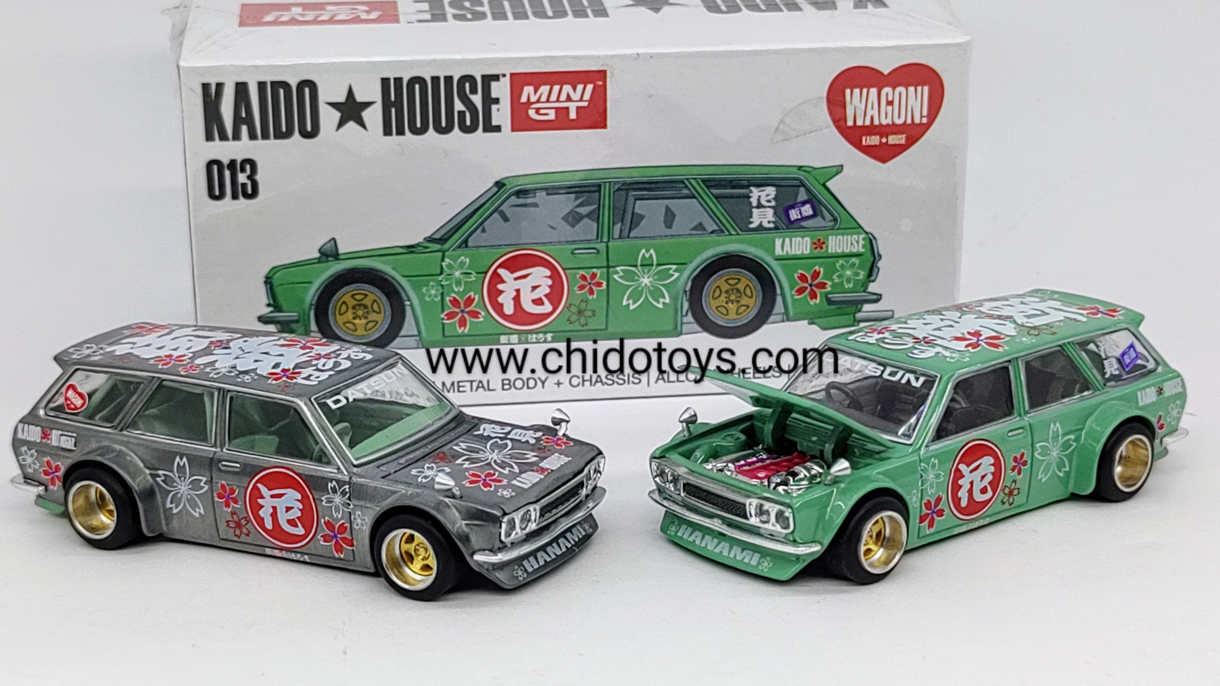 Auto a escala marca Kaido House, CHASE Datsun Wagon Hanami #013 - Chido Toys