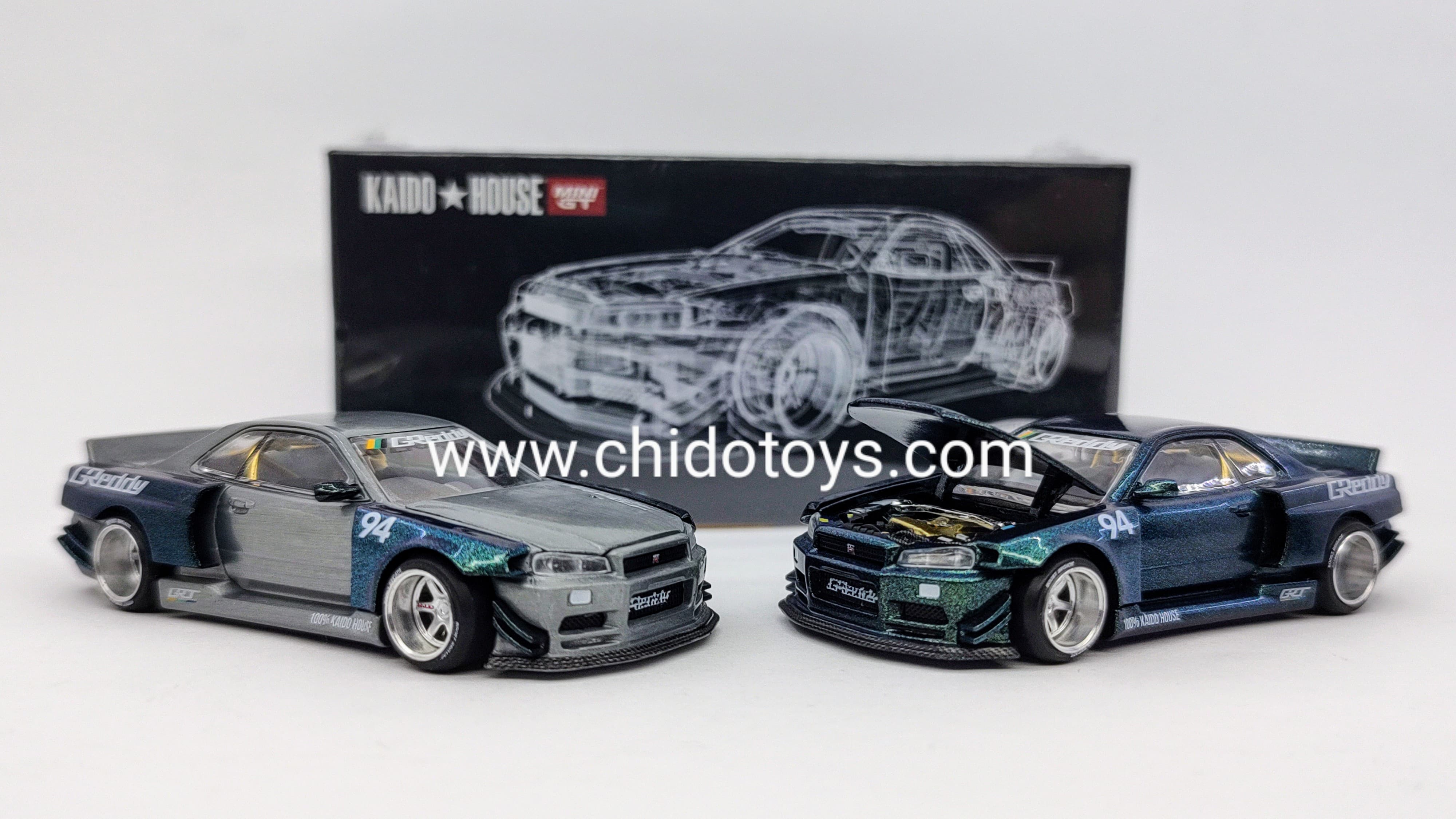 Auto a escala marca Kaido House, CHASE Skyline GT - R R34 - Chido Toys