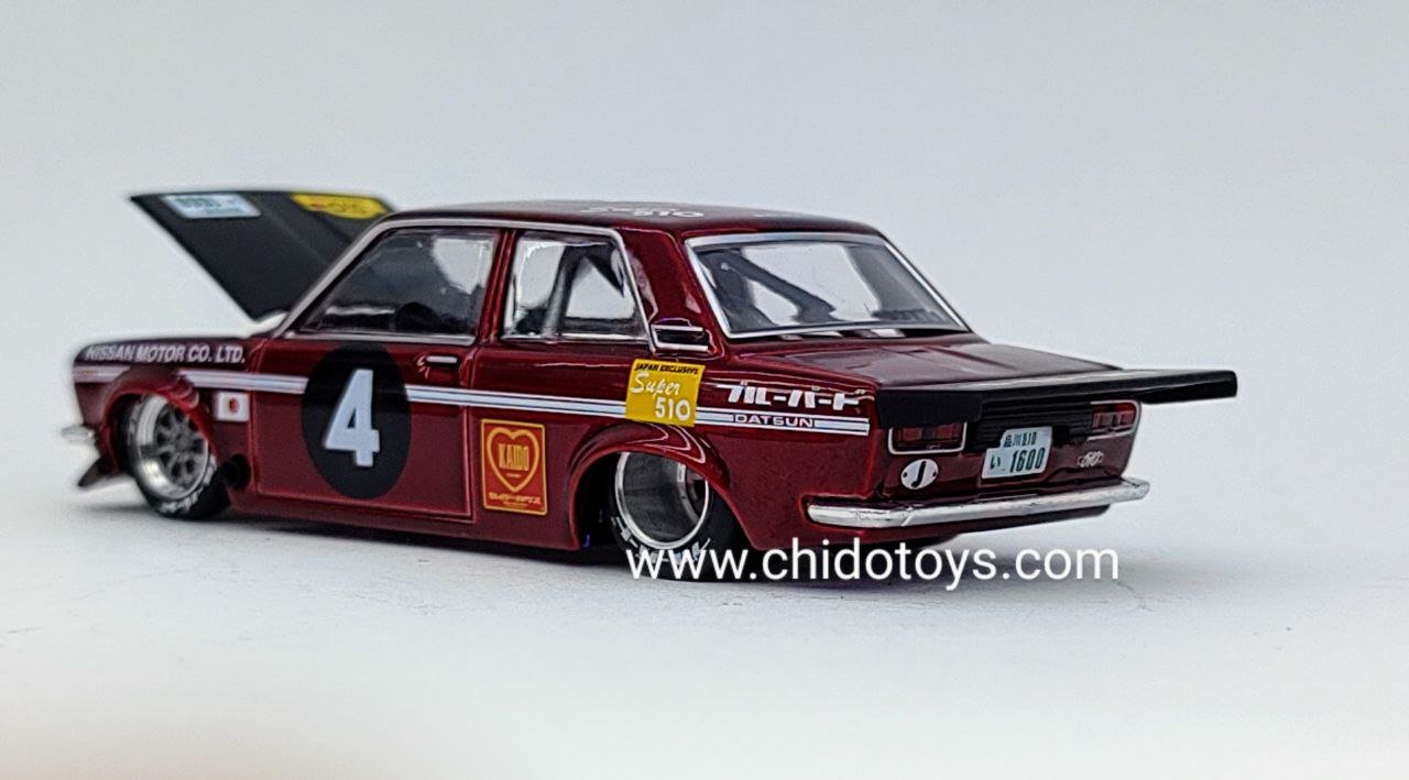 Auto a escala marca Kaido House & Mini GT, Modelo Datsun 510 Pro Street JPN V1 - Chido Toys