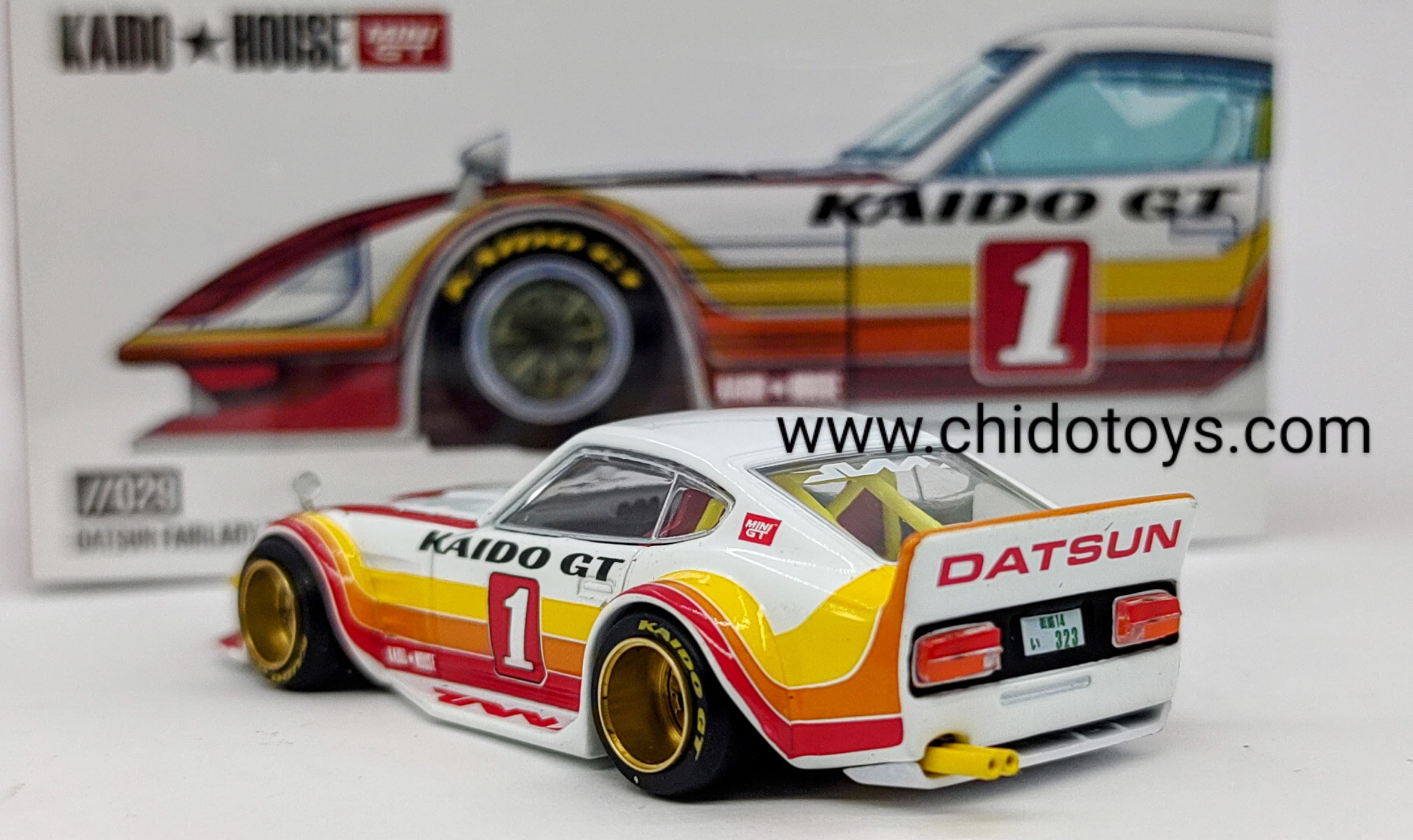 Auto a escala marca Kaido House, Modelo Chase Nissan Fairlady Z GT V1 - Chido Toys