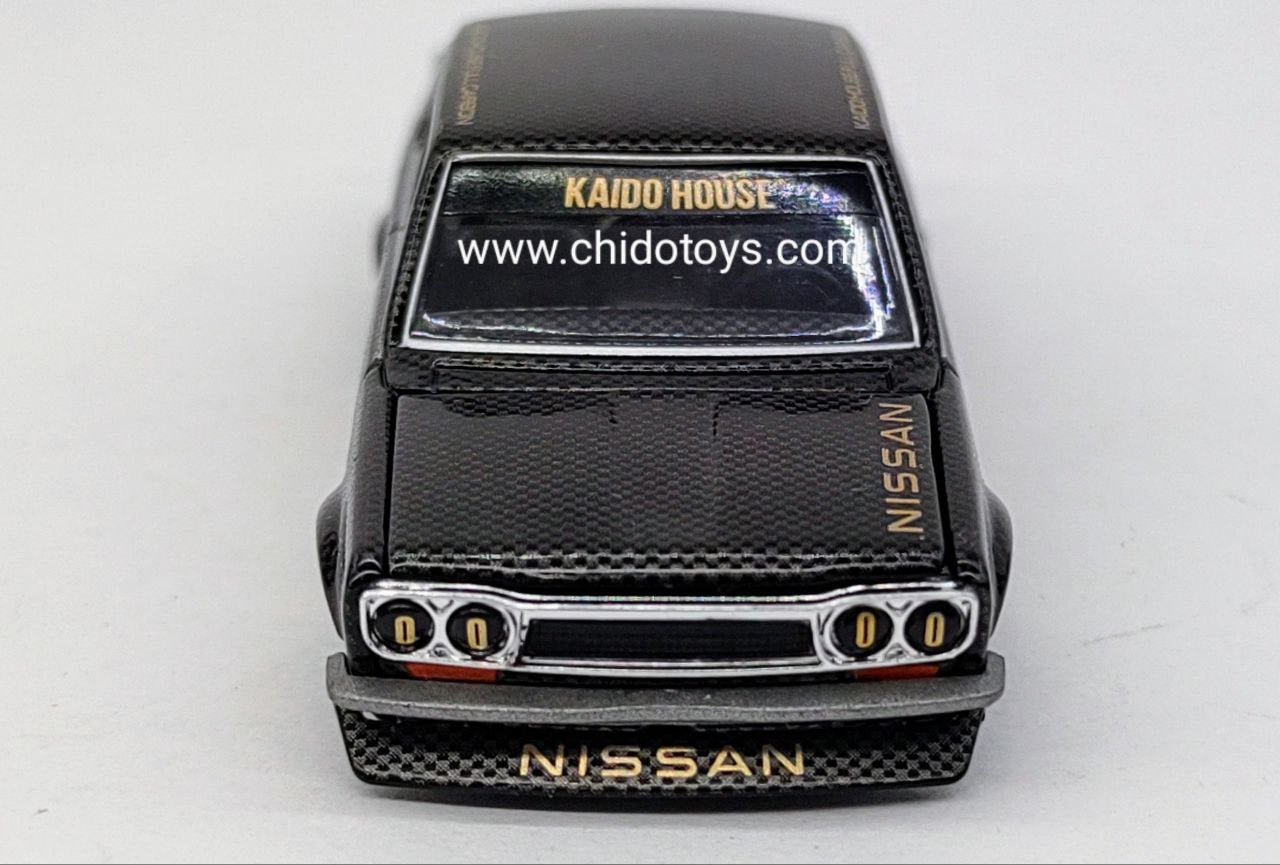 Auto a escala marca Kaido House, Modelo Datsun 510 Pro Street Full Carbón V1 - Chido Toys