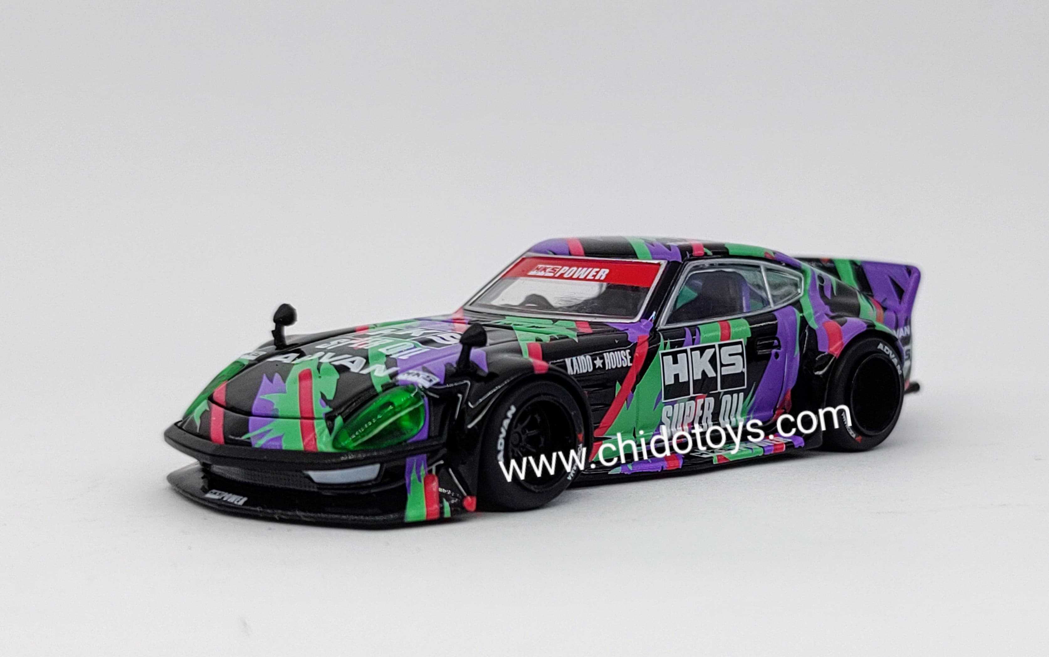 Auto a escala marca Kaido House, Modelo Nissan Fairlady Z HKS - Chido Toys