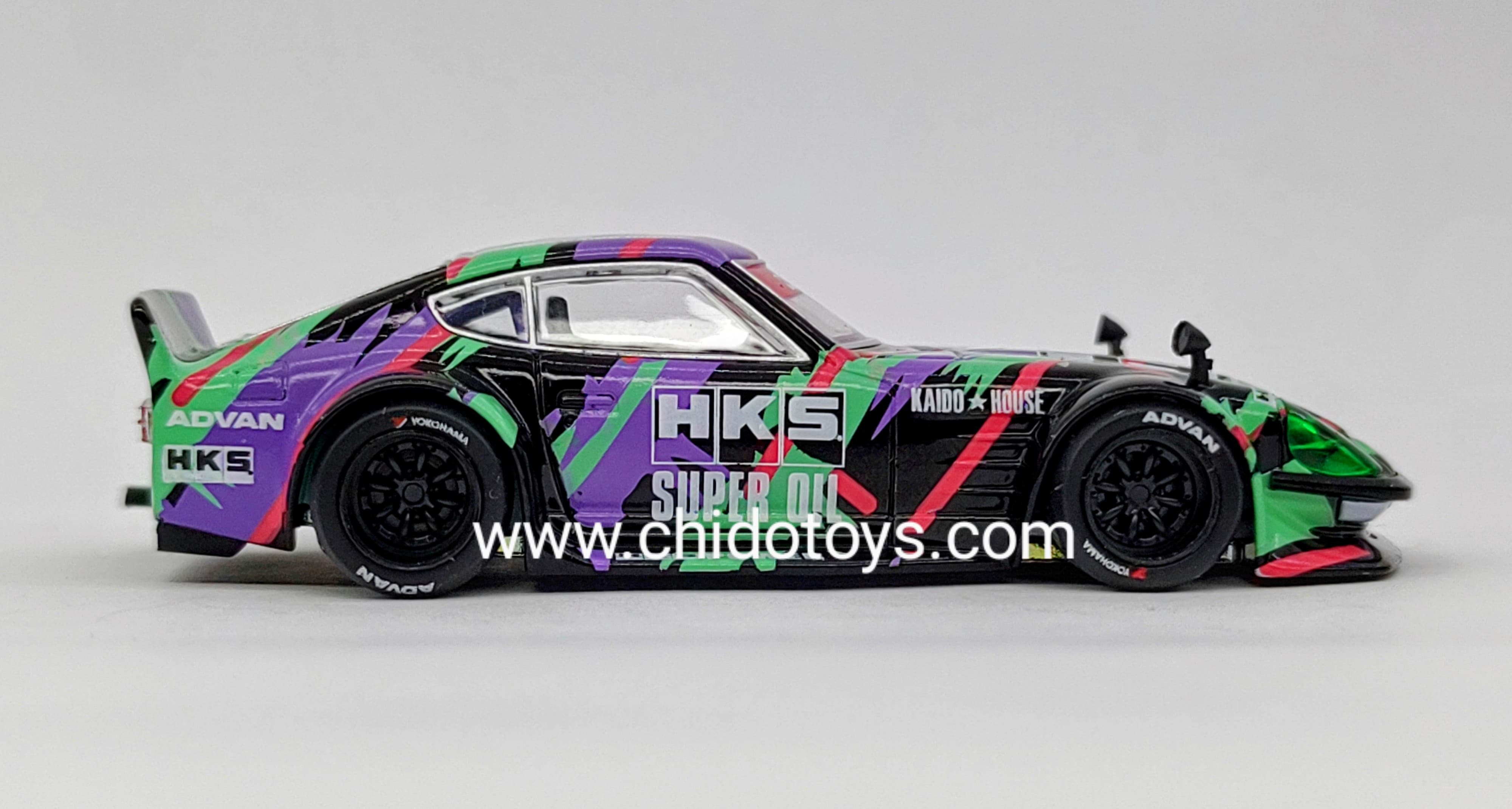 Auto a escala marca Kaido House, Modelo Nissan Fairlady Z HKS - Chido Toys