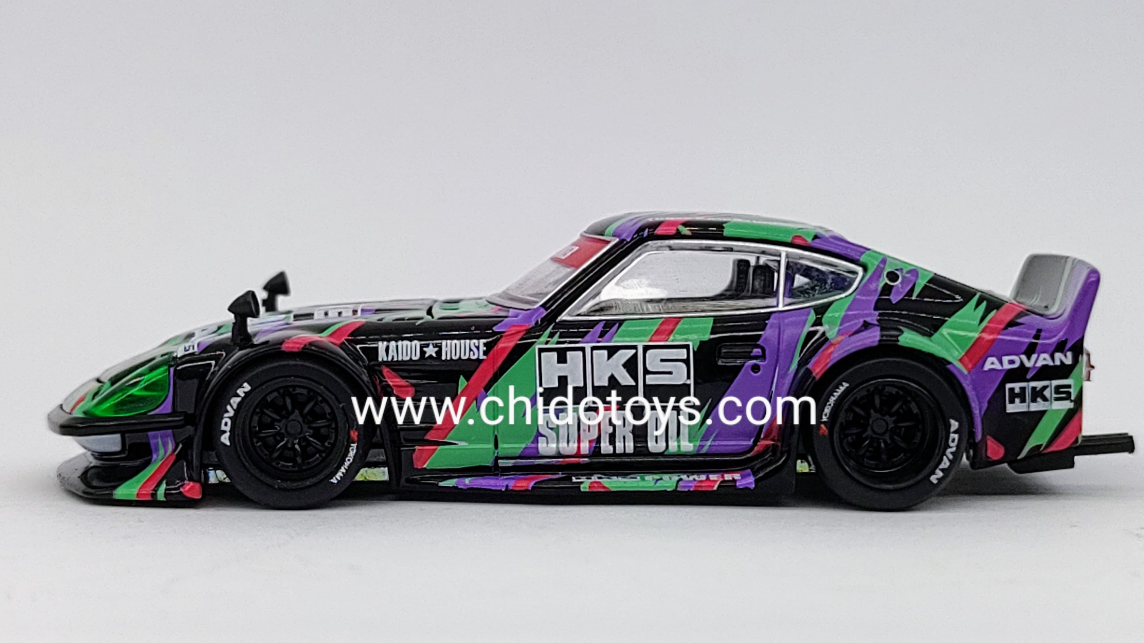 Auto a escala marca Kaido House, Modelo Nissan Fairlady Z HKS - Chido Toys