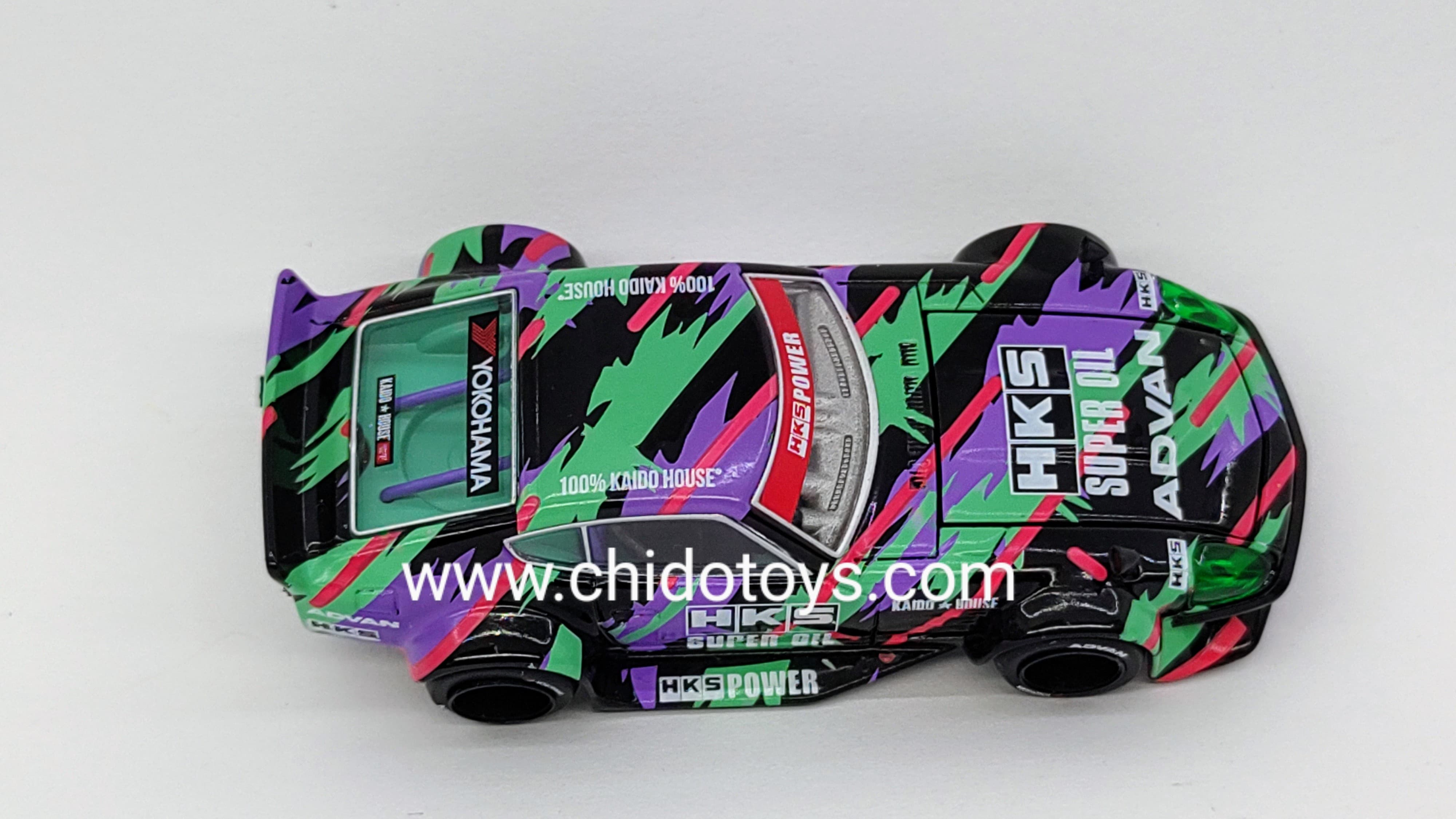 Auto a escala marca Kaido House, Modelo Nissan Fairlady Z HKS - Chido Toys