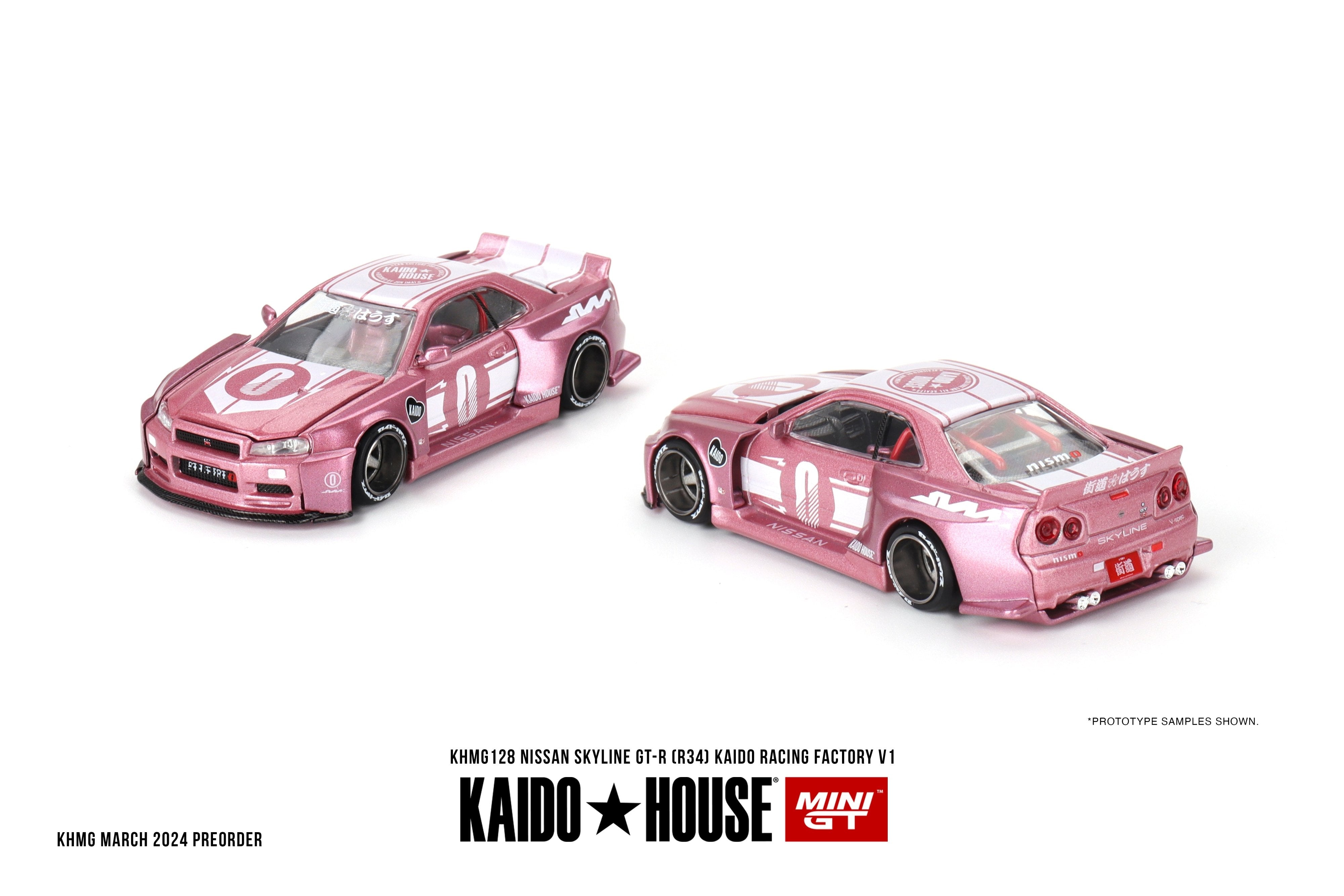 Auto a escala marca Kaido House Modelo Skyline GT-R (R34) Kaido