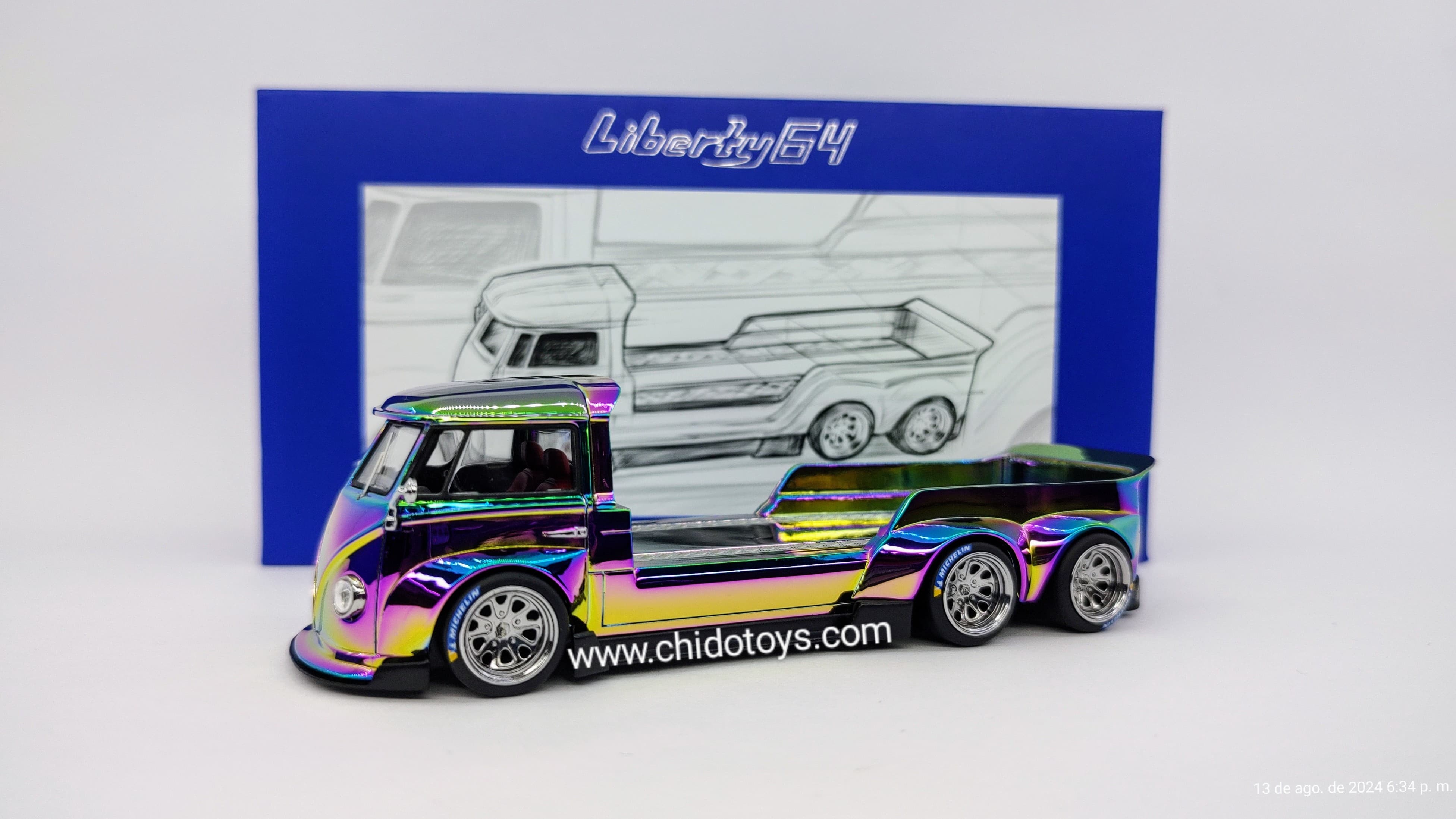 Auto a escala marca Liberty64, Modelo VW Chrome Colorful - Chido Toys