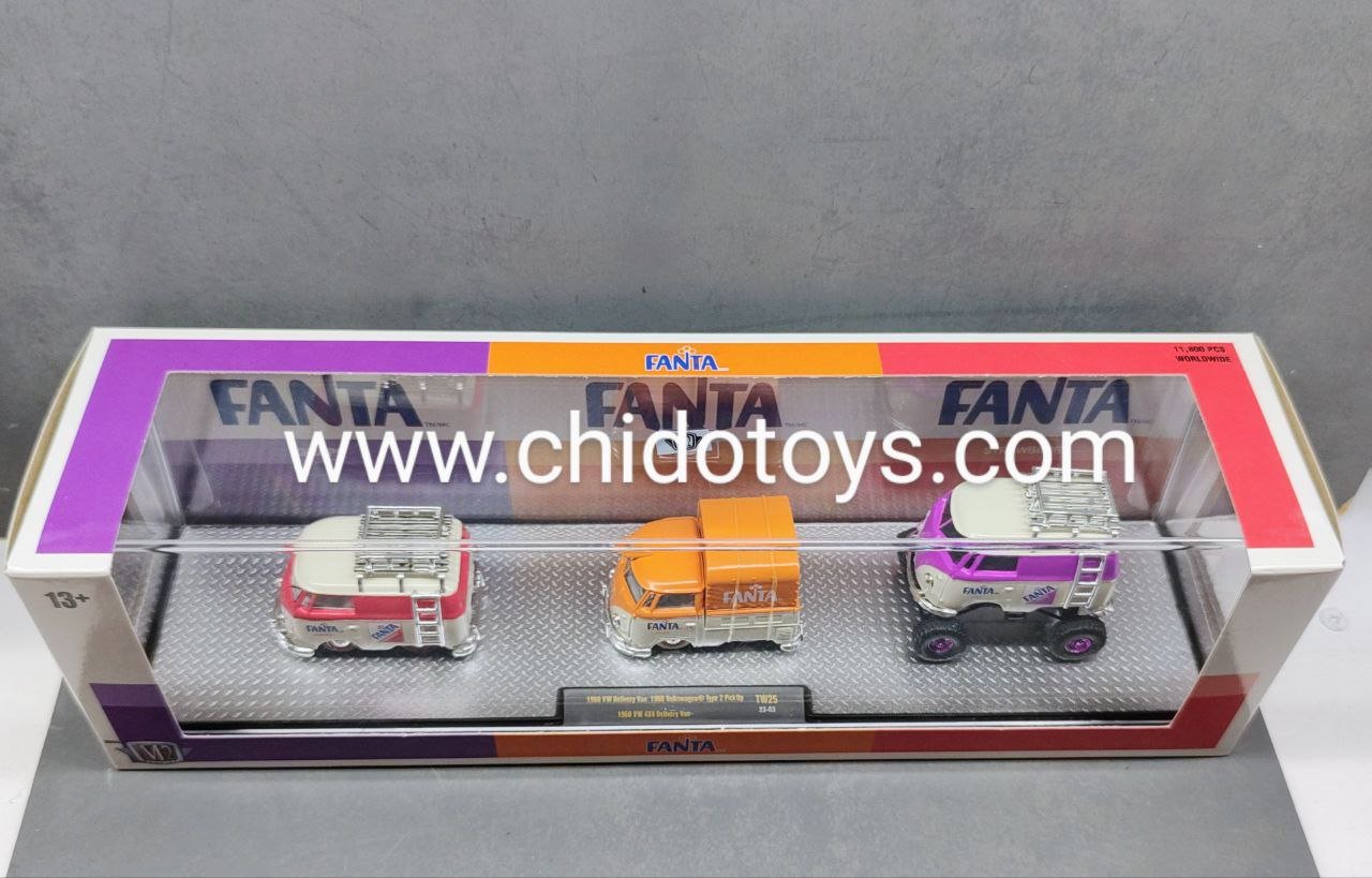 Auto a escala marca M2 Machines, SET FANTA - Chido Toys