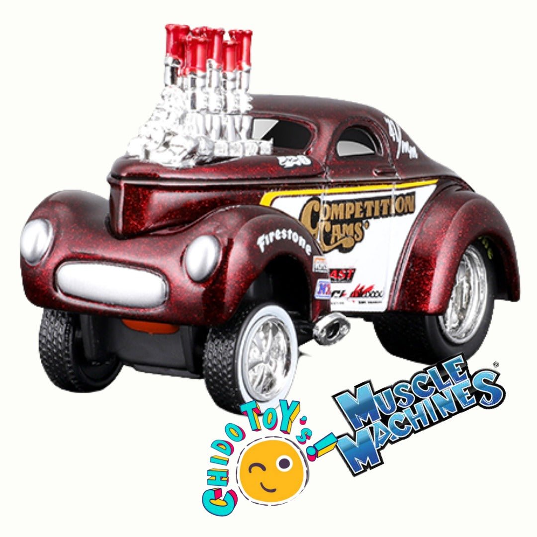 Auto a escala Marca Maisto, Modelo Muscle Machines #11 Willys Coupe 1941 - Chido Toys