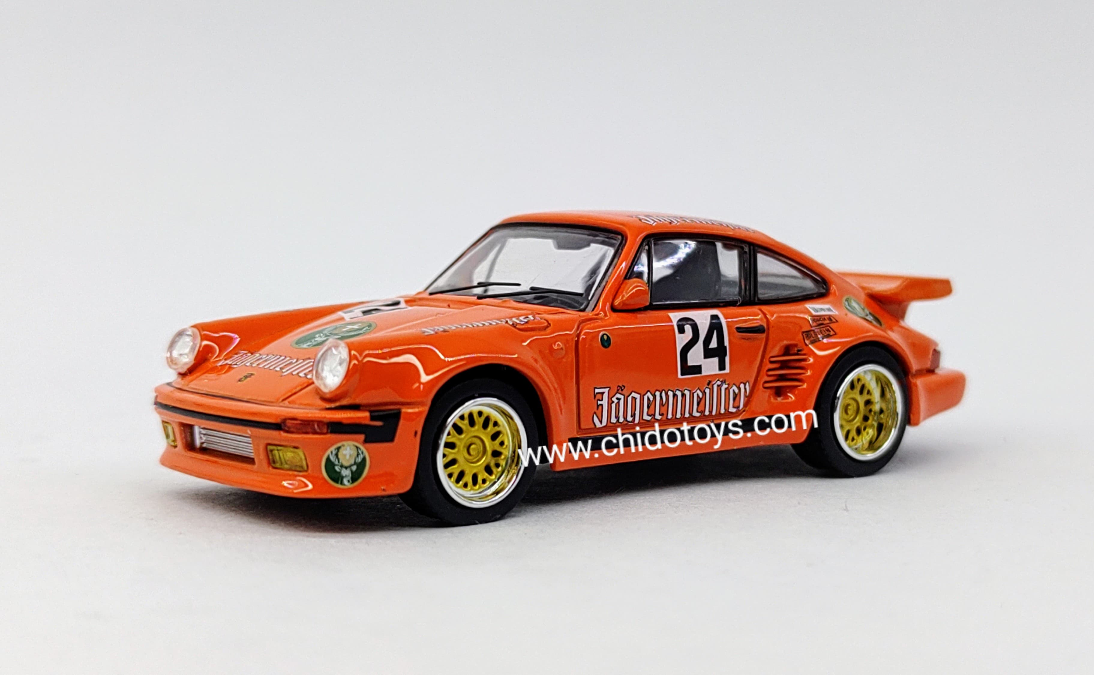 Auto a escala marca Máster, Modelo 911 (930) Turbo, Jagermeister livery - Chido Toys