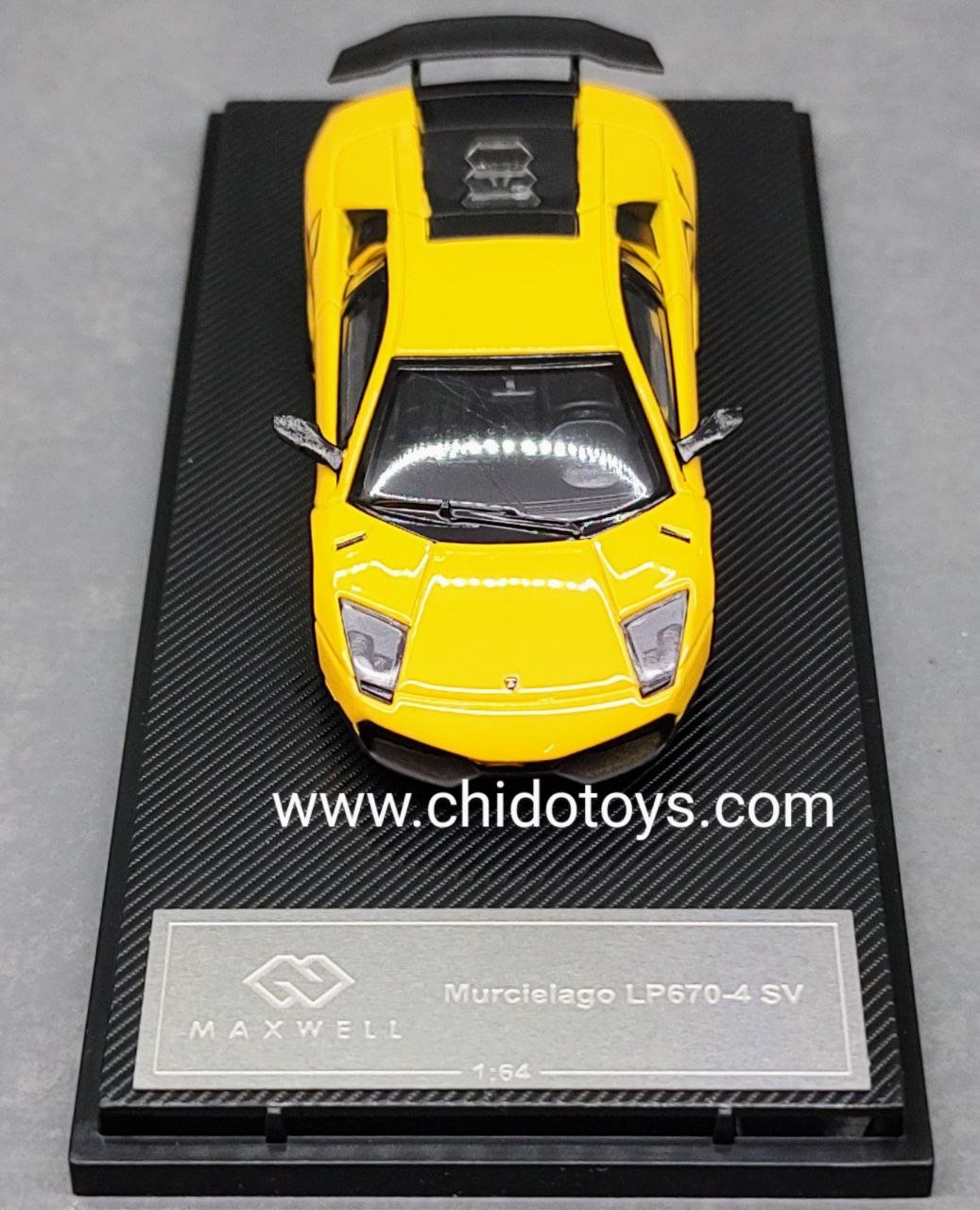 Auto a escala marca Maxwell, Modelo Lamborghini Murciélago LP670 - 4 SV - Chido Toys