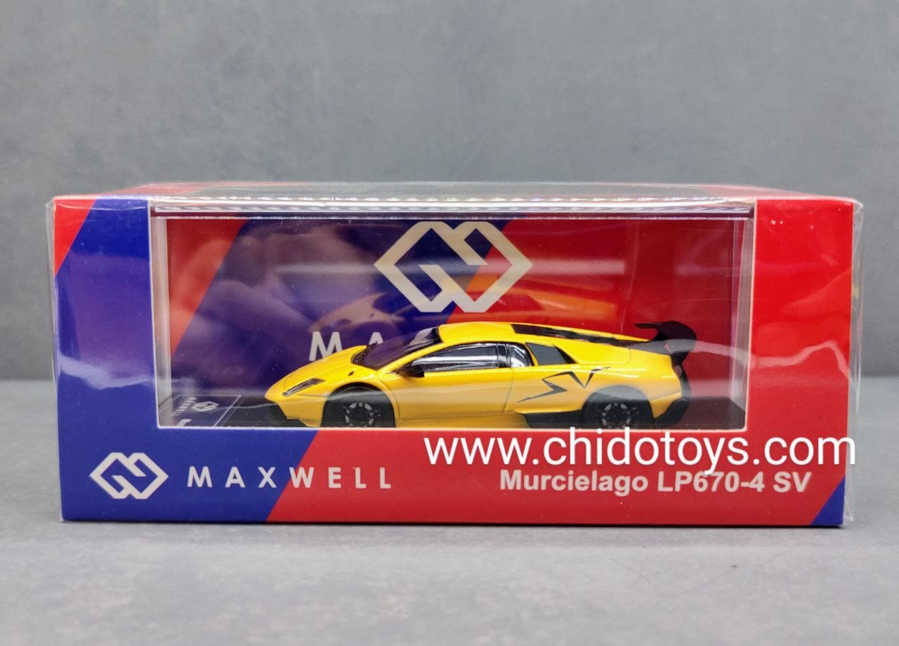 Auto a escala marca Maxwell, Modelo Lamborghini Murciélago LP670 - 4 SV - Chido Toys