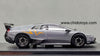 Maxwell Lamborghini Murciélago LP670-4 SV 1:64 gris diecast con llantas de goma giratorias, base negra y capelo acrílico