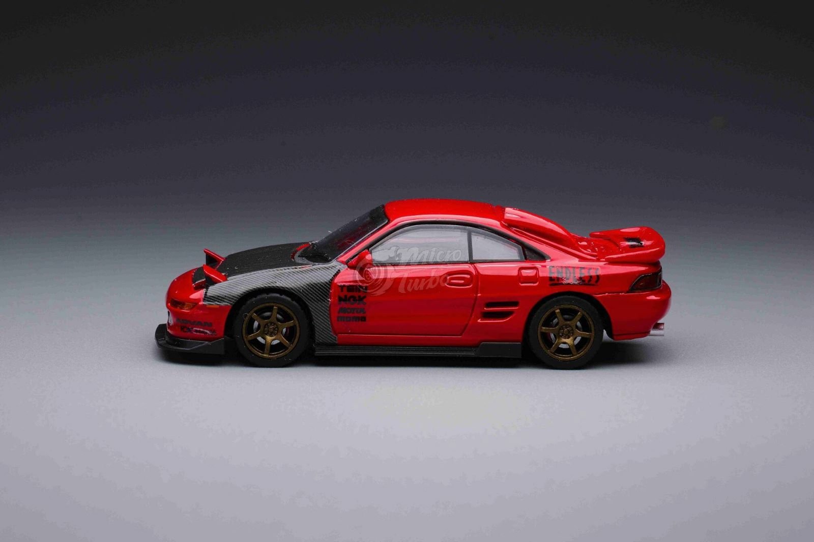 Auto a escala marca Micro Turbo, MR2 SW20, Edición Limitada de la "Global Miniature Show 2023" - Chido Toys