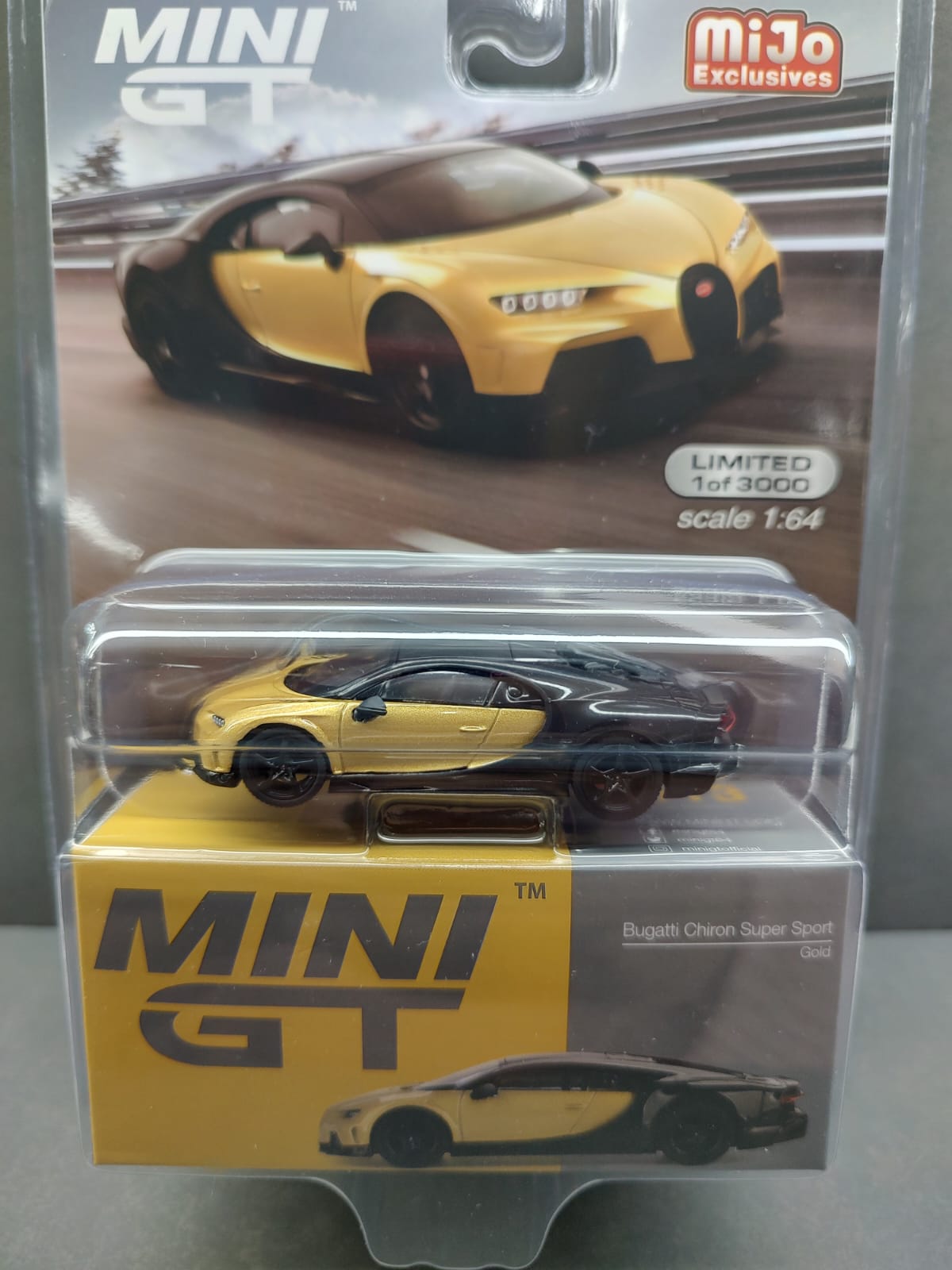 Auto a escala Marca Mini GT Bugatti Chiron Super Sport Gold - Chido Toys
