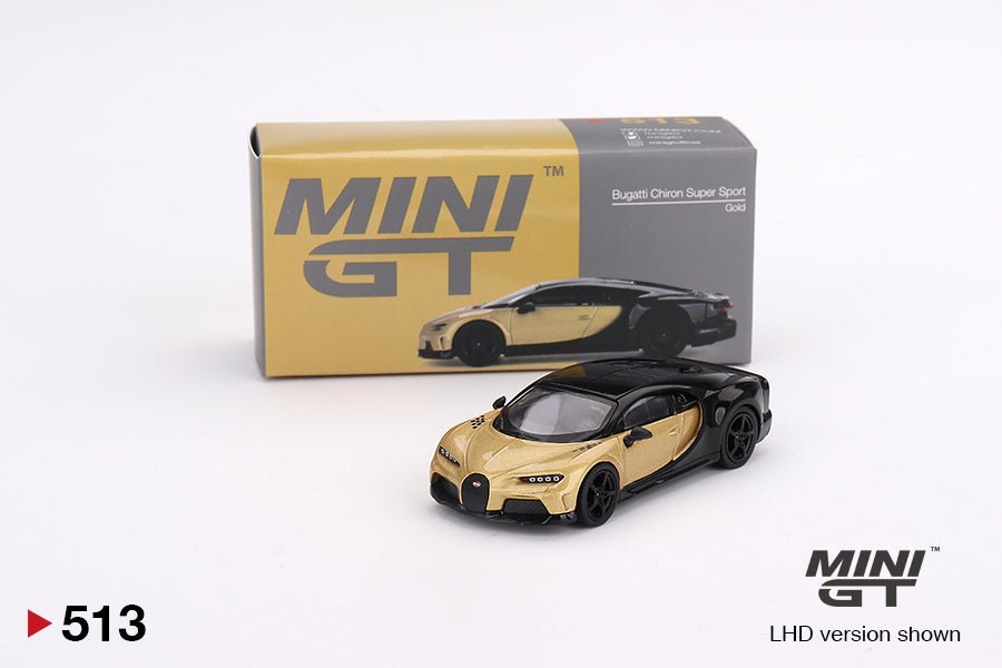 Auto a escala Marca Mini GT Bugatti Chiron Super Sport Gold - Chido Toys