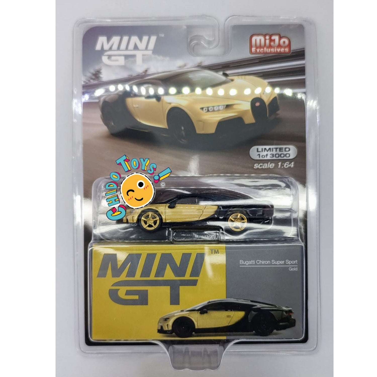 Auto a escala Marca Mini GT Bugatti Chiron Super Sport Gold CHASE - Chido Toys