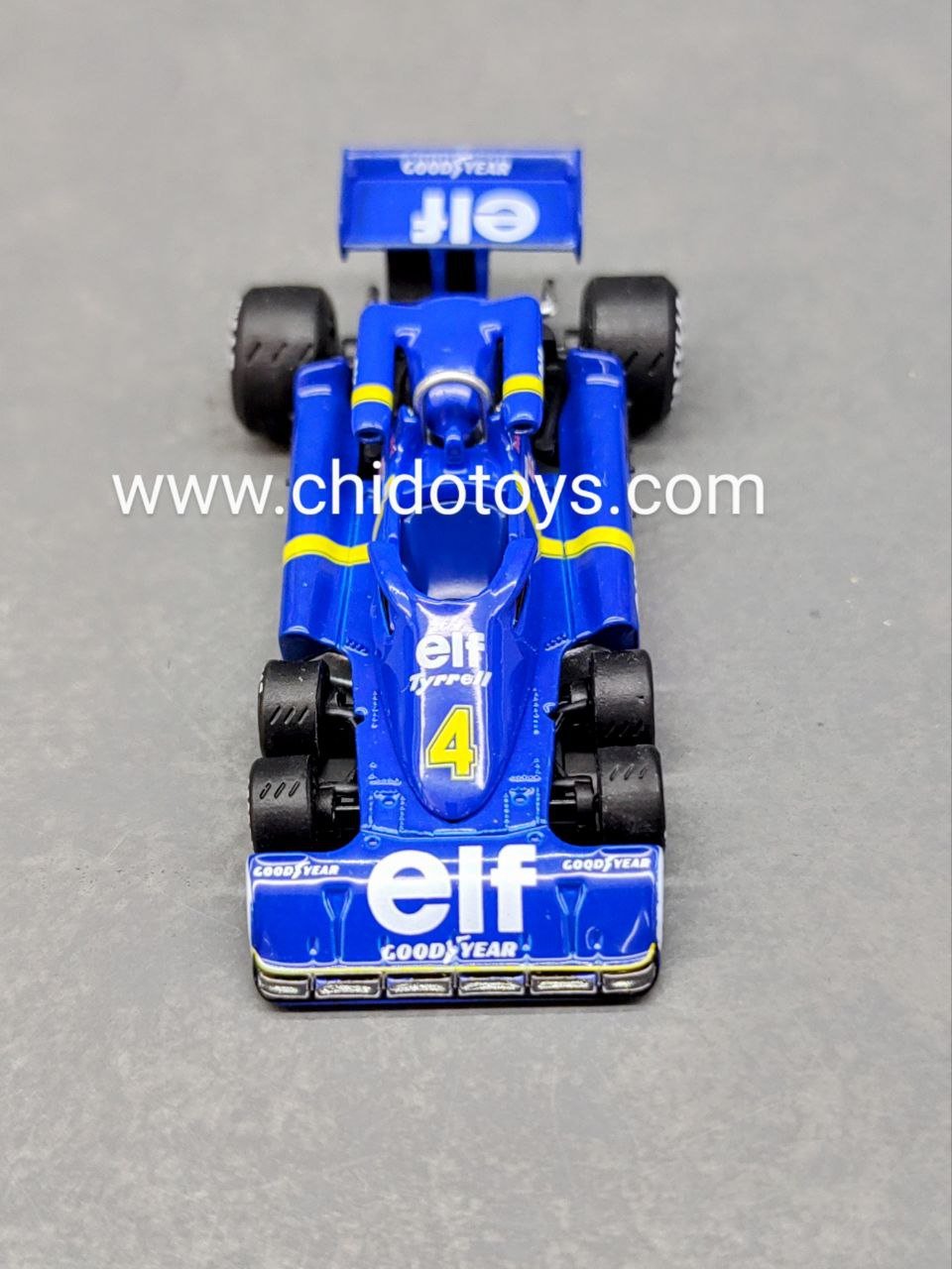 Auto a escala marca Mini GT, Gran Premio 1976 Tyrrell P34 #4 GP de España - Chido Toys