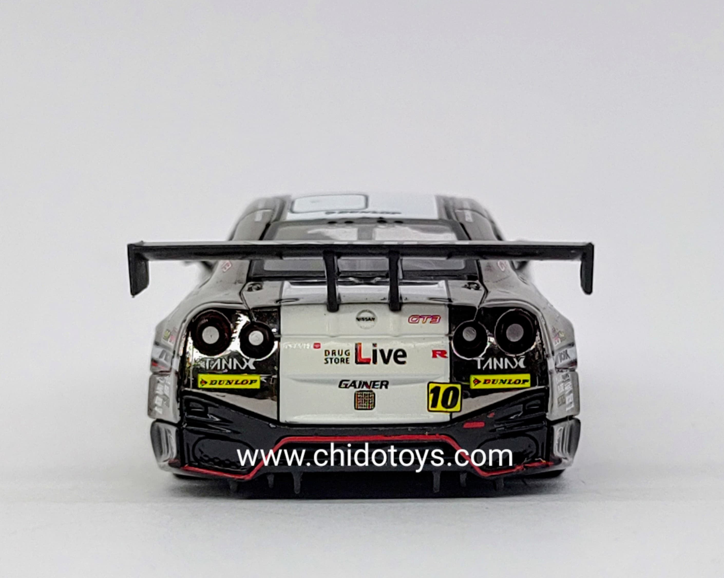 Auto a escala marca Mini Gt Modelo GT - R R35 Nismo GT3 TANAX - Chido Toys